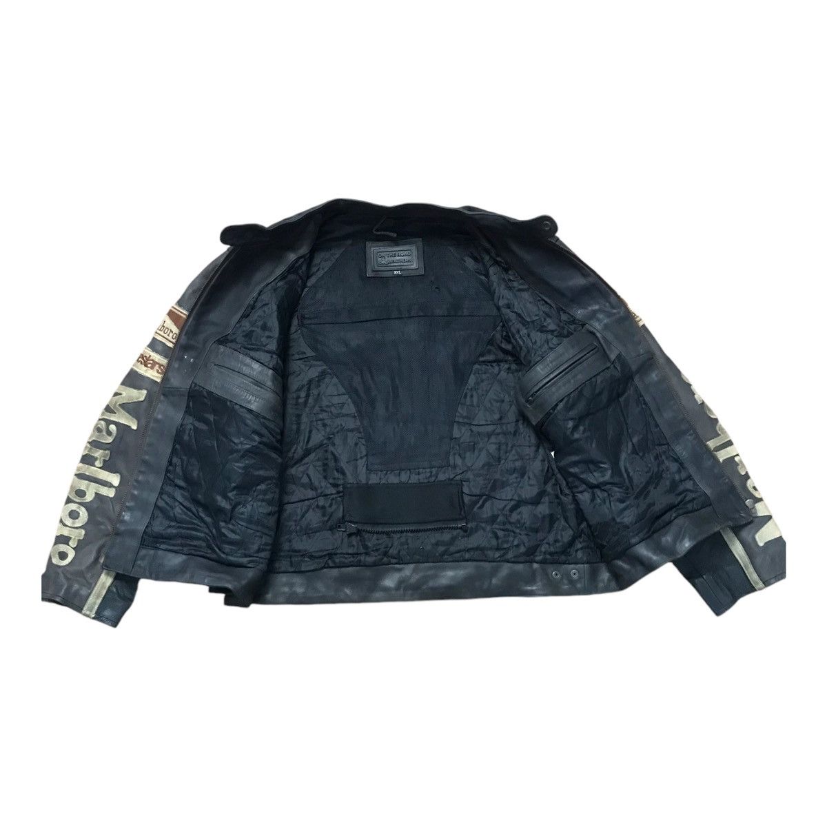 Marlboro Vintage 90s Malboro Leather Racing Jacket Size US XL / EU 56 / 4 - 6 Thumbnail