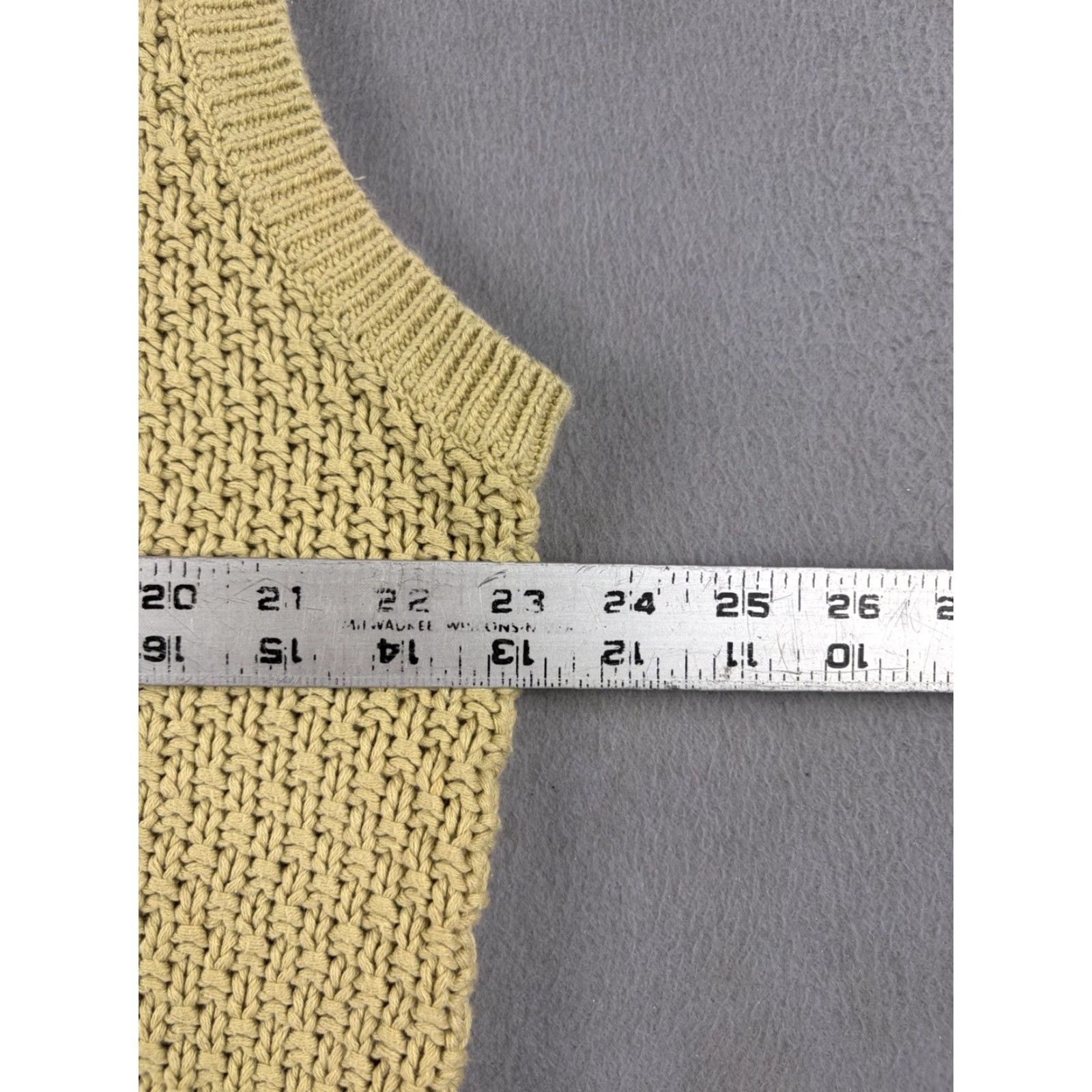 Vintage VINTAGE The J. Peterman Company Sweater Vest Mens L Green Chunky-Knit Cotton V-Neck 90s Mens Size US L / EU 52-54 / 3 - 7 Thumbnail
