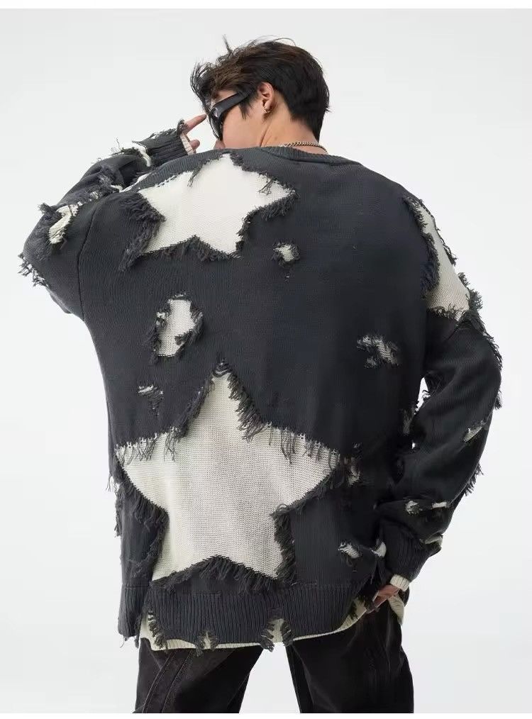Japanese Brand × Vintage Retro hip hop star distressed oversized sweater knitwear Size US XL / EU 56 / 4 - 3 Thumbnail