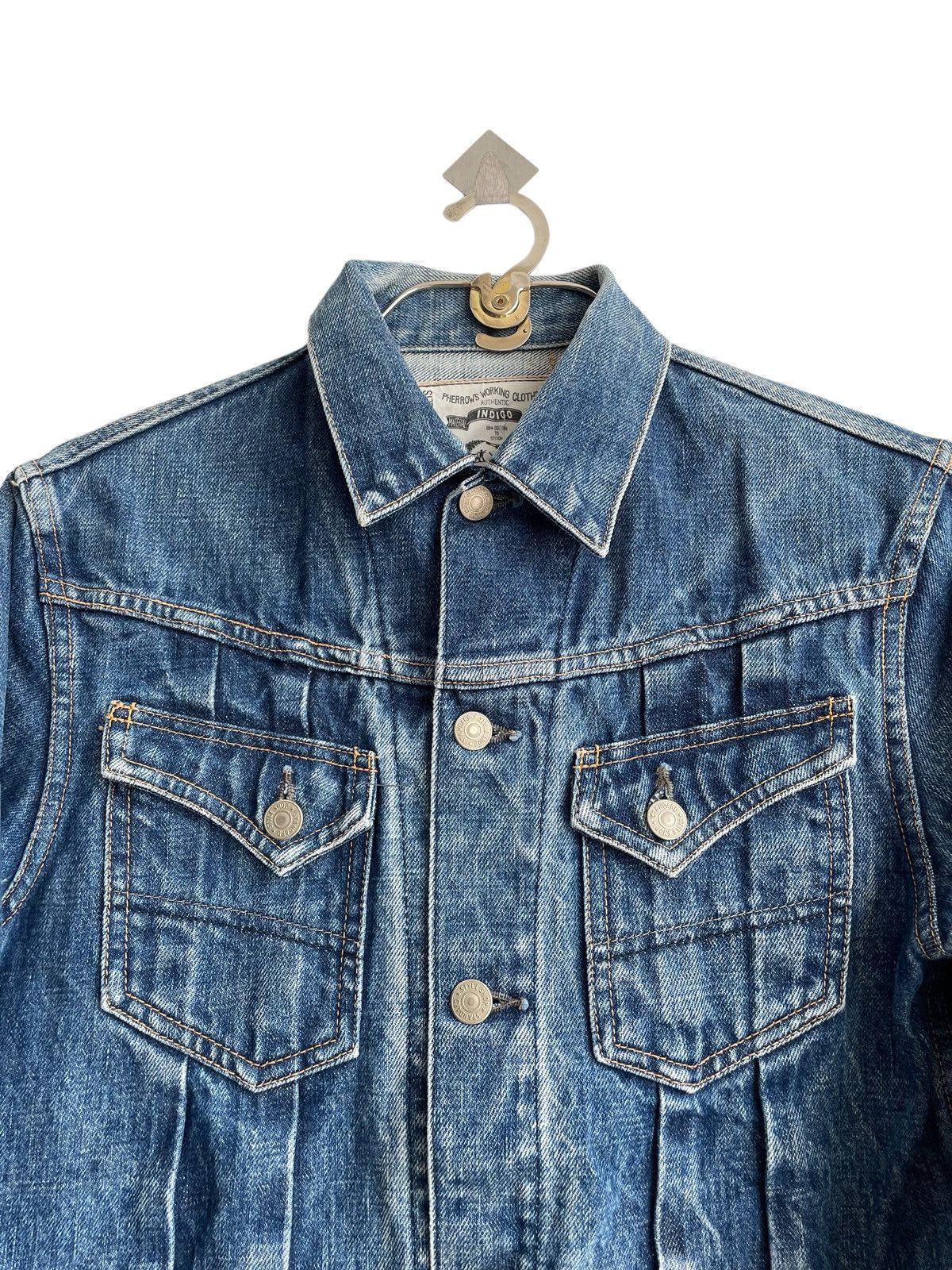 Momotaro Jeans Indigo Denim Based Pherrows 🇯🇵 Type 3 Trucker Jacket Size US S / EU 44-46 / 1 - 4 Thumbnail