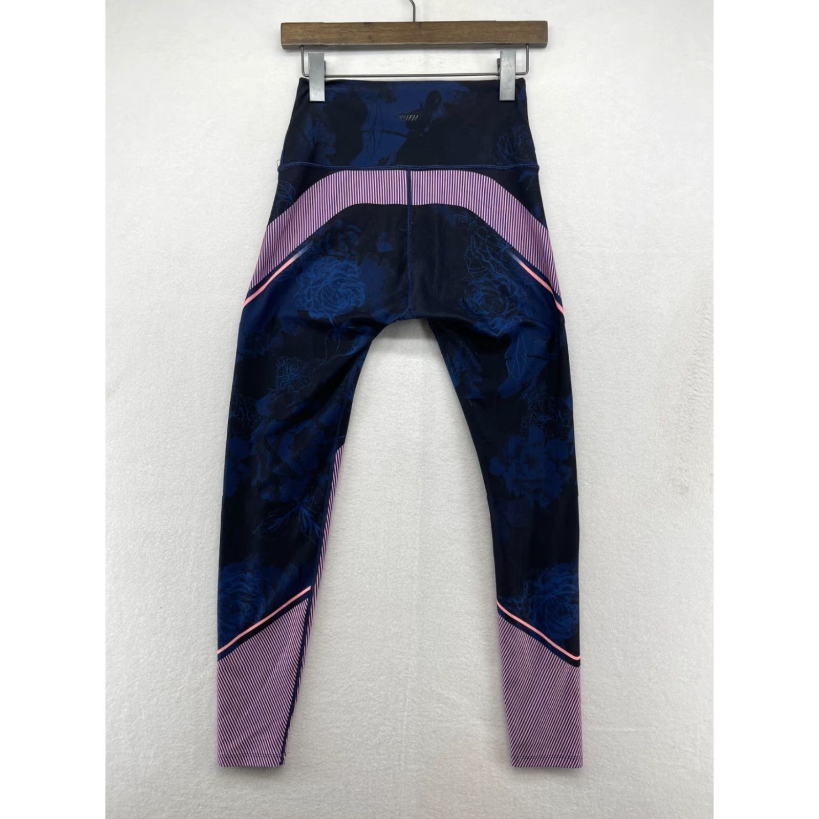 Vintage WITH Wear It To Heart Leggings Womens M Blue Purple Comfort Athletic, Pull On, Size M, Leggings, Women Size 32" / US 10 / IT 46 - 4 Thumbnail