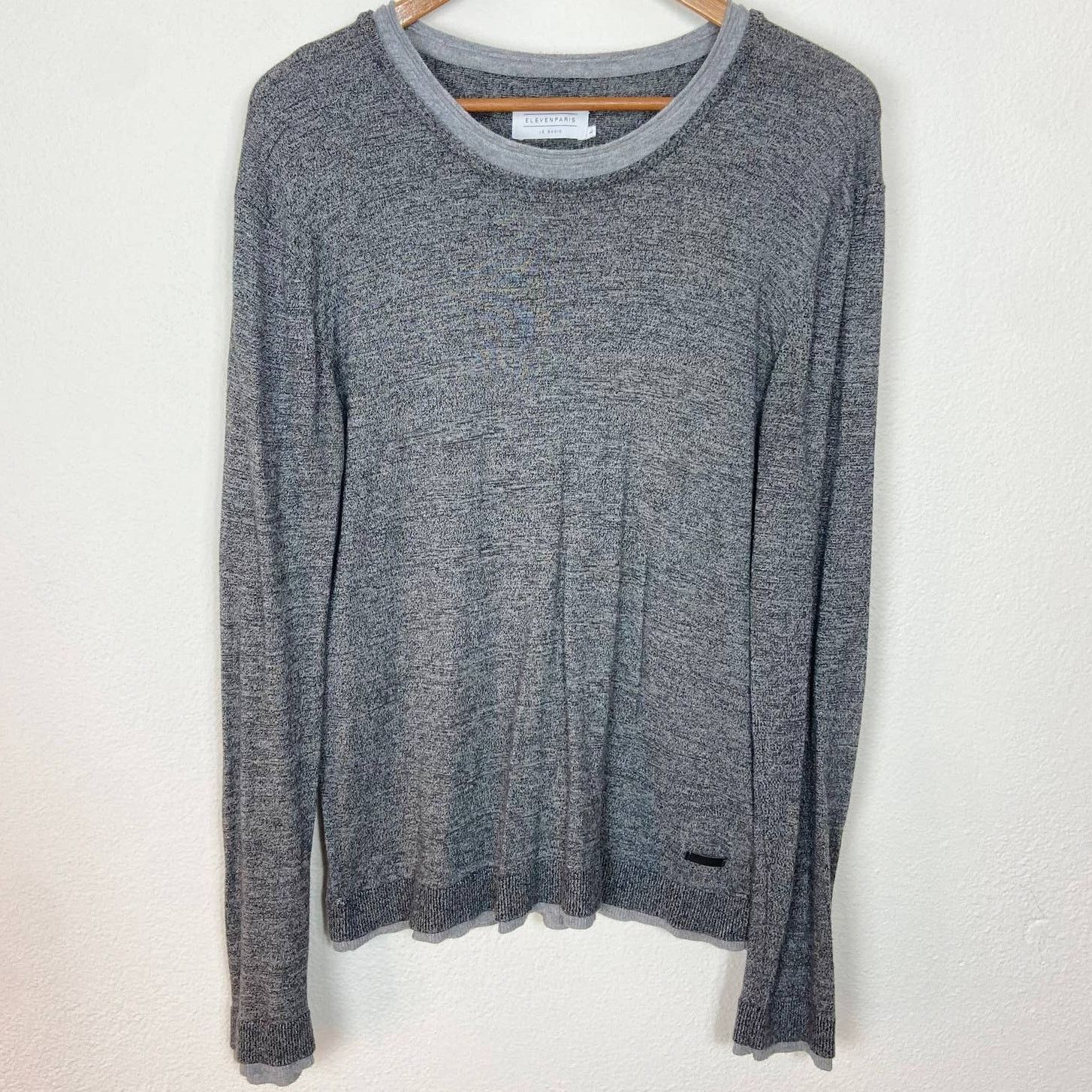 Eleven Paris Eleven Paris Le Basic Sweater L Heathered Gray Pullover Size US L / EU 52-54 / 3 - 1 Thumbnail