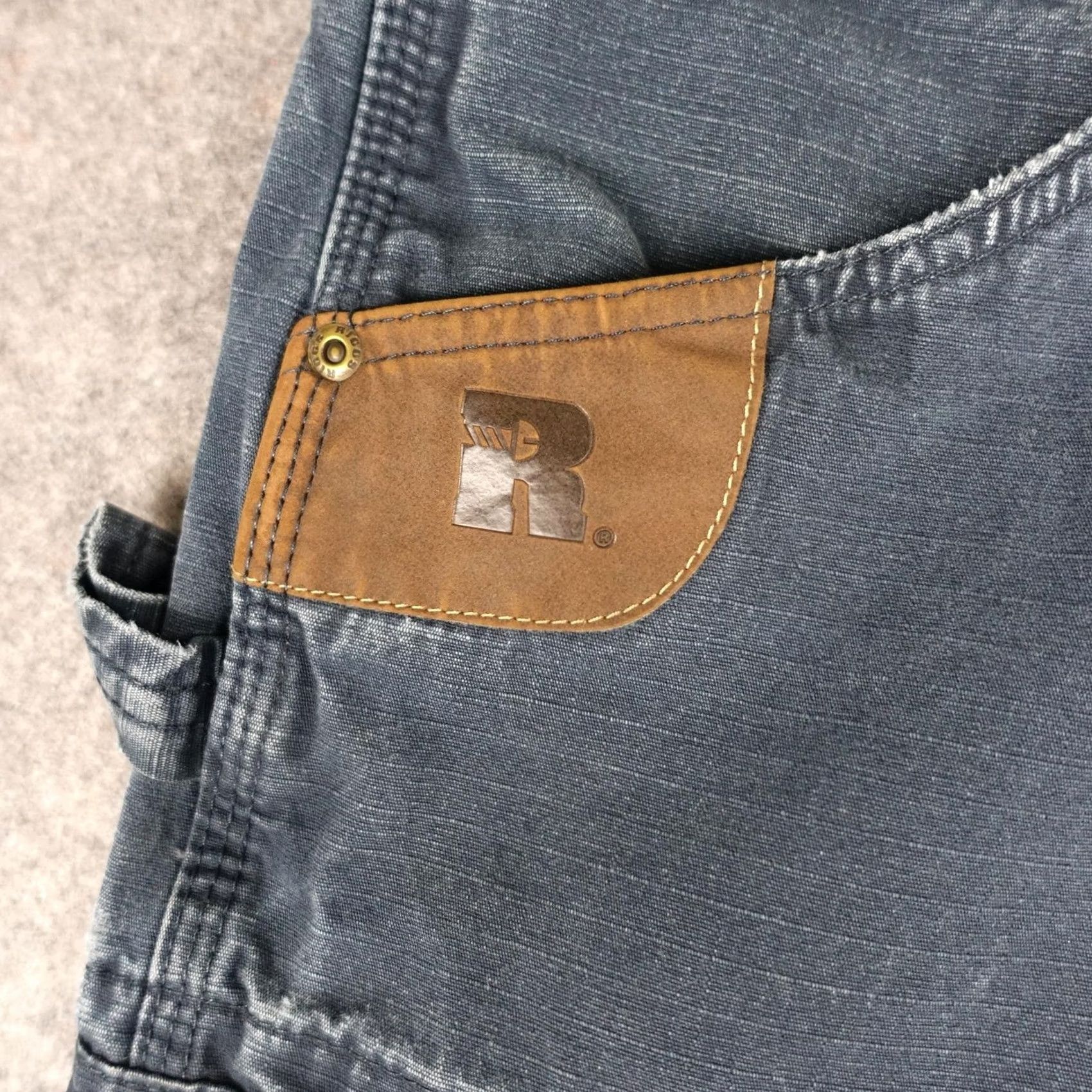 Wrangler Wrangler RIGGS Workwear Carpenter Pants Mens 38x34 Blue Cargo Pocket Straight Relaxed Belt Loops Size US 38 / EU 54 - 4 Thumbnail