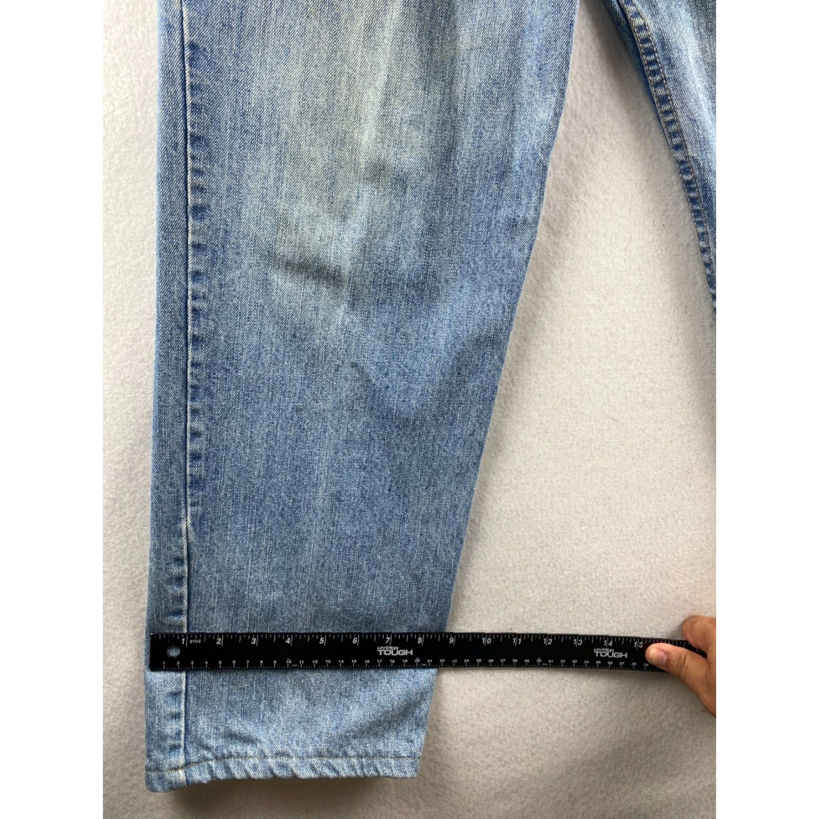 Lands' End Lands' End Jeans Mens 35 x 29 Blue Denim Straight Regular Rise Mid Belt Loops 5-Pocket Design Casual Pant Size US 35 - 6 Thumbnail