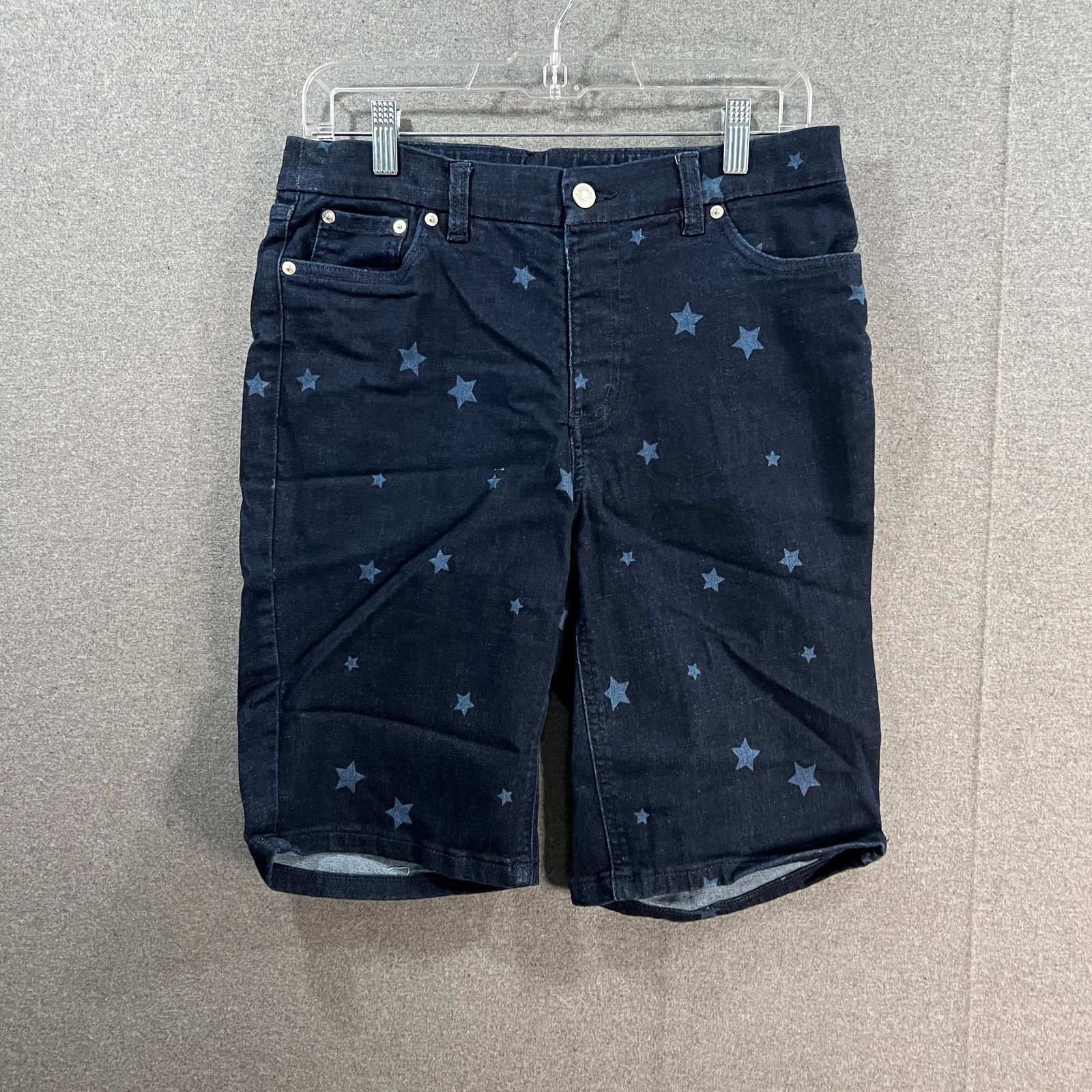 Other Denim & Co. Easy Stretch Denim Star Print Bermuda Shorts Size 34" / US 12 / IT 48 - 1 Thumbnail