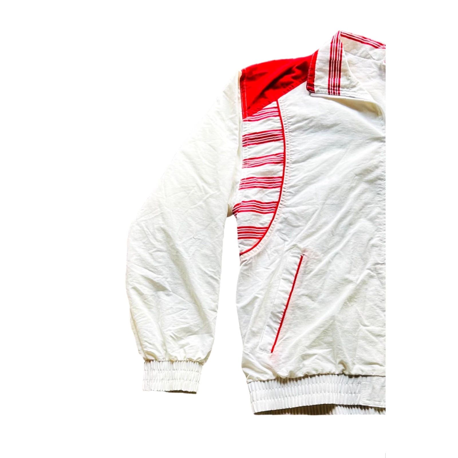 FRED VINTAGE K Swiss Apparel Men's Full Zip Jacket Windbreaker White & Red SZ L Size US L / EU 52-54 / 3 - 2 Thumbnail