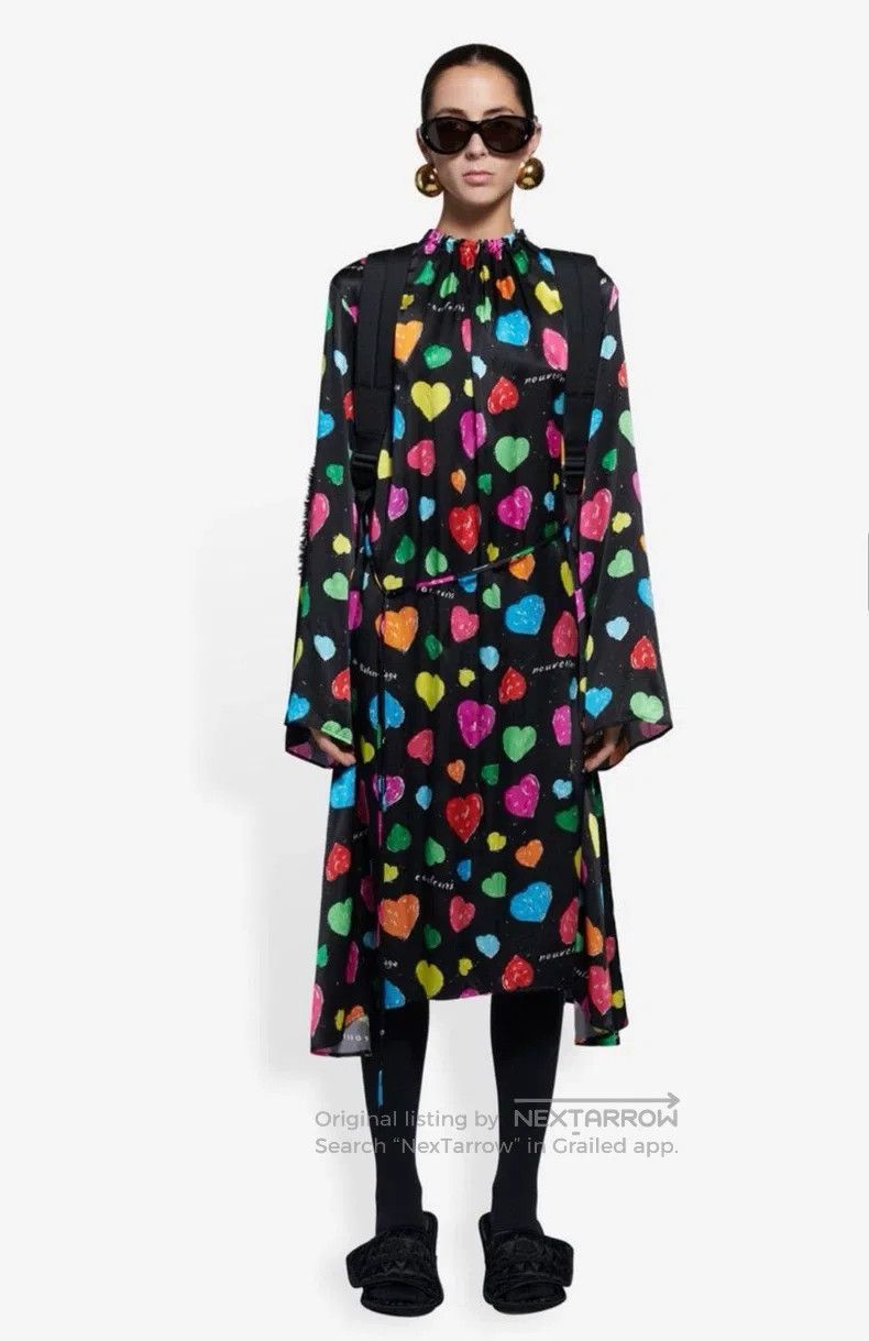 Balenciaga Balenciaga Valentine's Day Limited Colorful Heart Silk Dre Size XS / US 0-2 / IT 36-38 - 1 Thumbnail