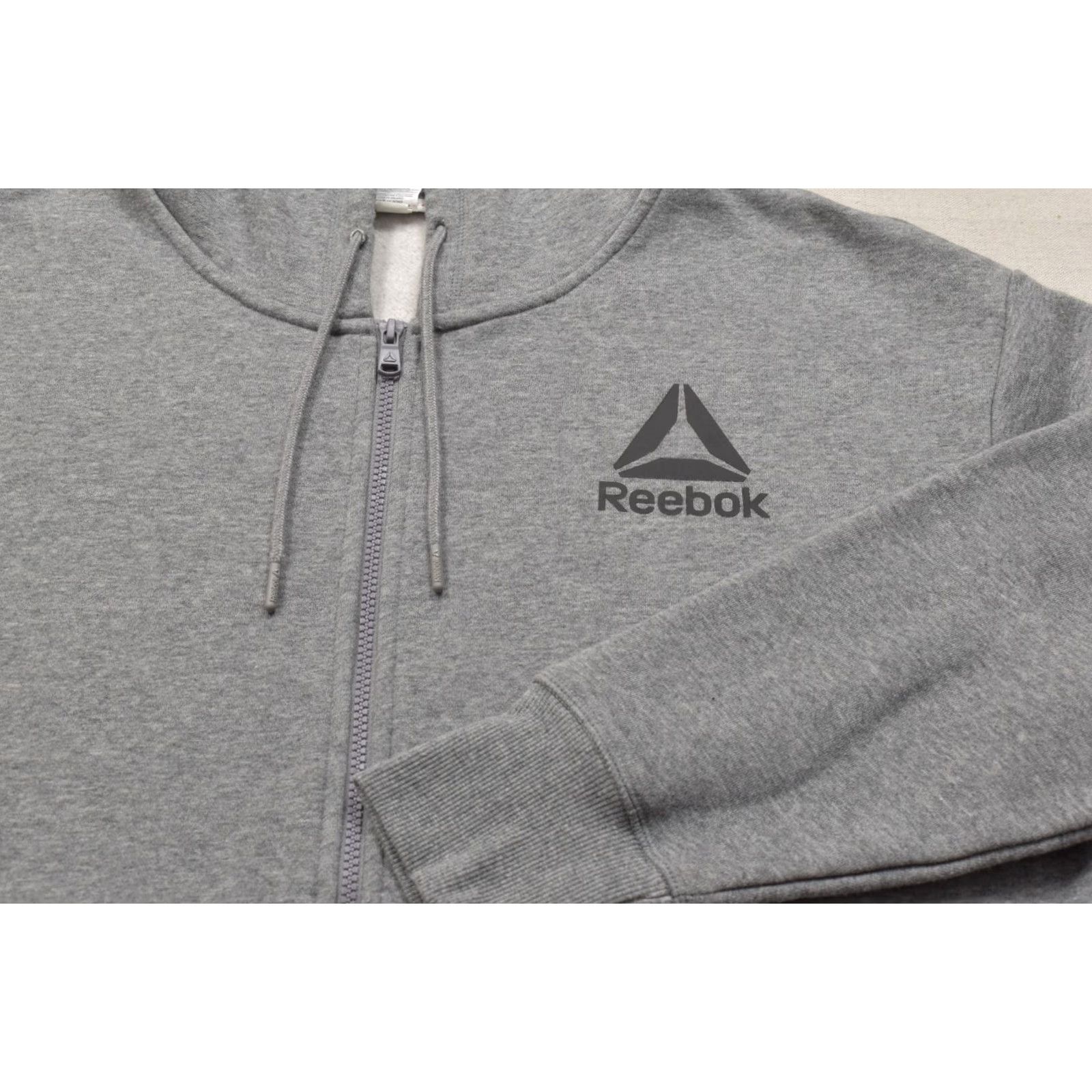 Reebok VINTAGE? No. Reebok Men's 2XL Gray Full Zip Fleece Hoodie Jacket Logo Sweatshirt Size US XXL / EU 58 / 5 - 3 Thumbnail