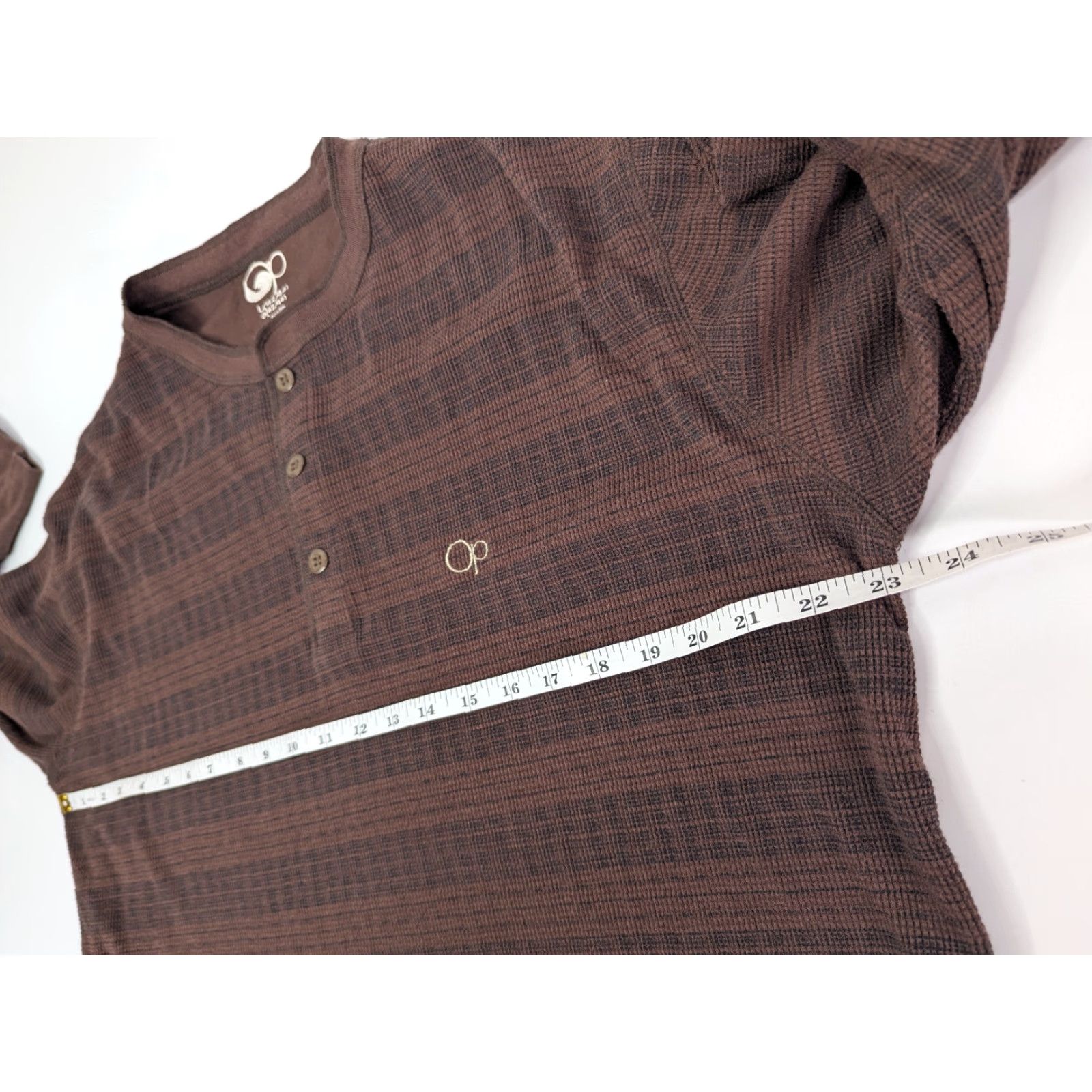 Ocean Pacific VINTAGE Ocean Pacific OP Shirt MENS Regular Brown Stripe Long Sleeve Henley 90s Fall Winter Spring T-Shirt Size L Size US L / EU 52-54 / 3 - 6 Thumbnail