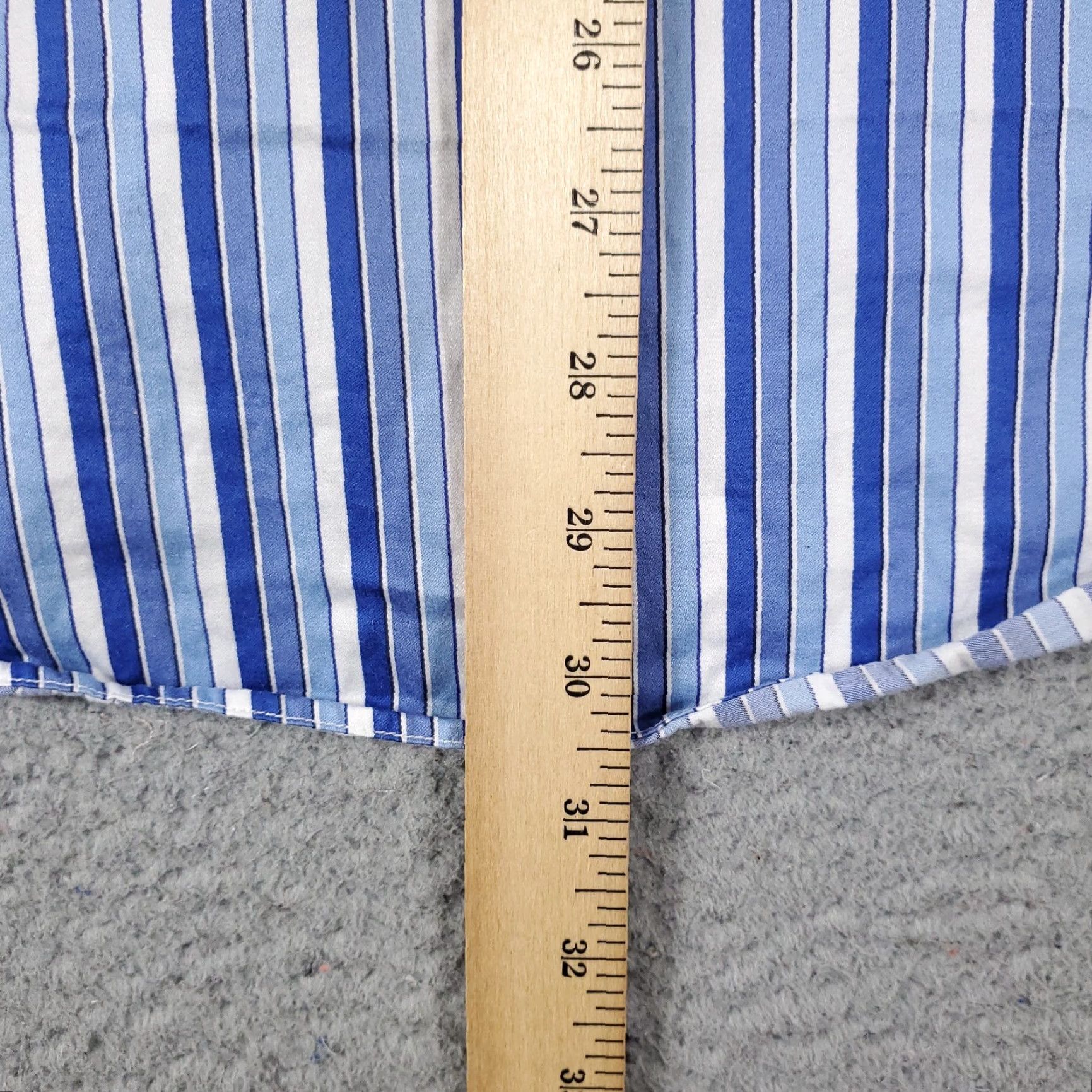 BUGATCHI Bugatchi Uomo Blue Striped Dress Shirt 16.5 Long Sleeve Mens Regular Fit Size 42R - 5 Thumbnail
