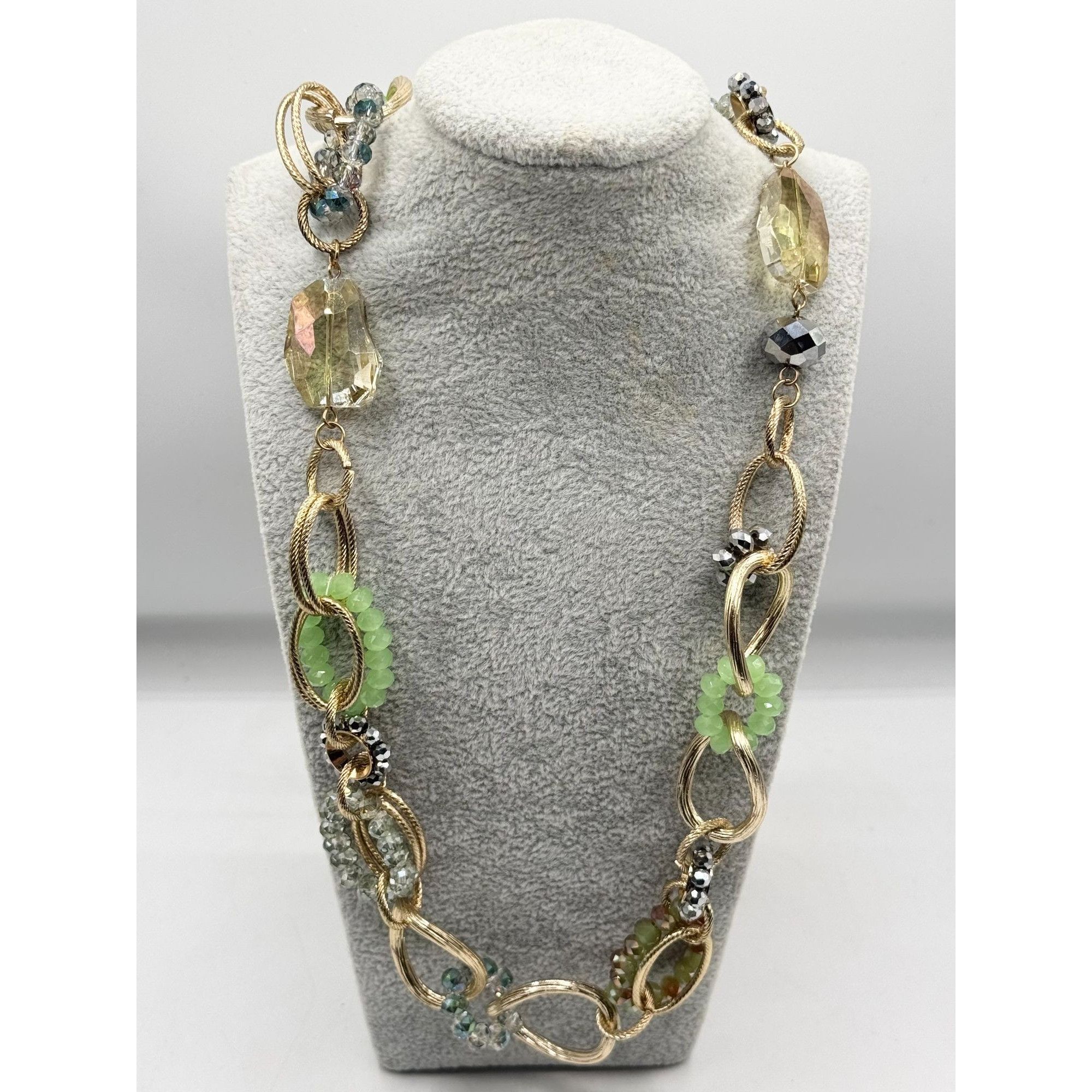 Vintage Beaded crystal chain beaded long necklace Size ONE SIZE - 6 Thumbnail