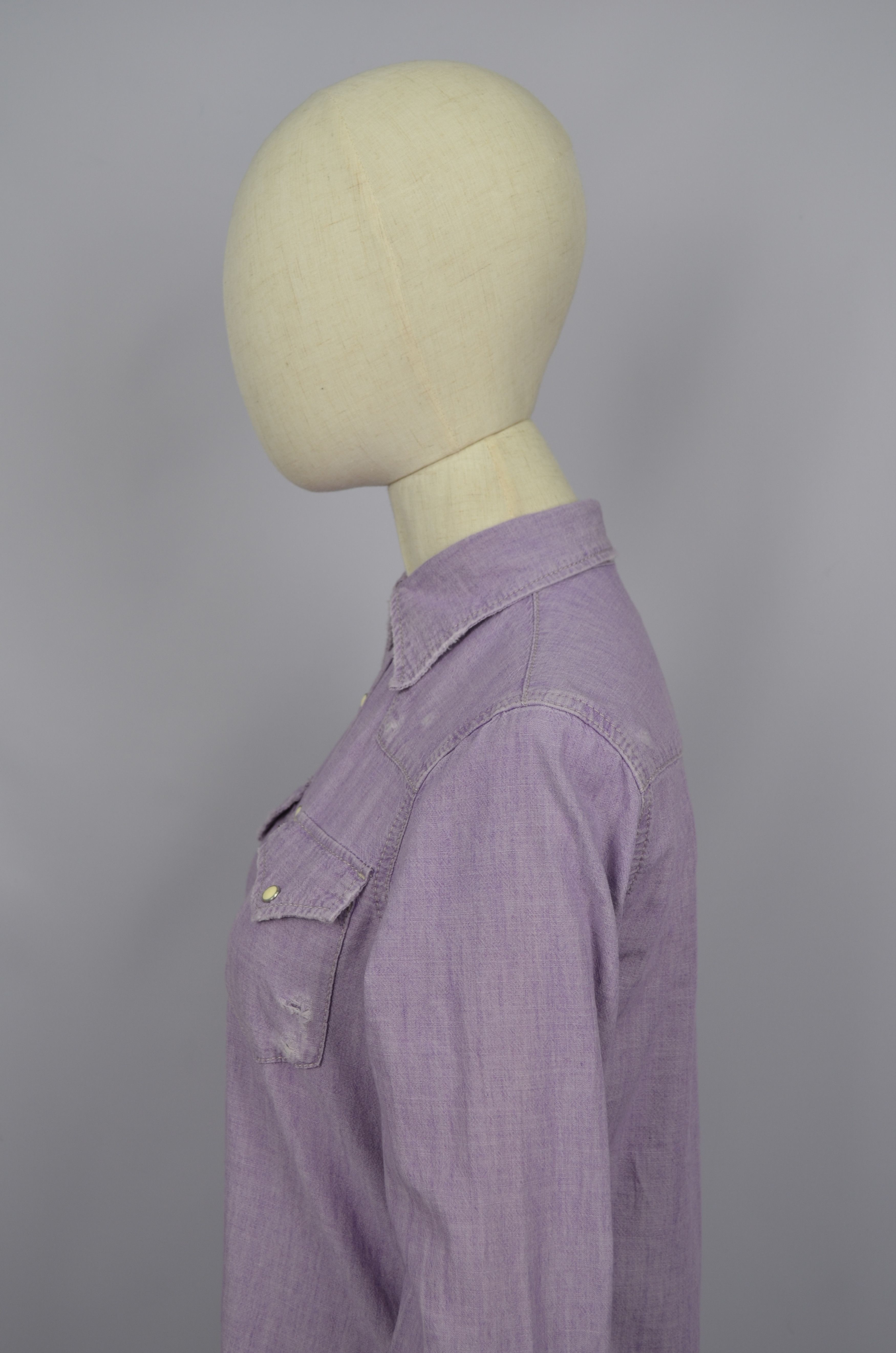 Designer × Dsquared2 Dsquared2 Denim Western Snap Distressed Shirt Violet Size 40 Size S / US 4 / IT 40 - 9 Thumbnail
