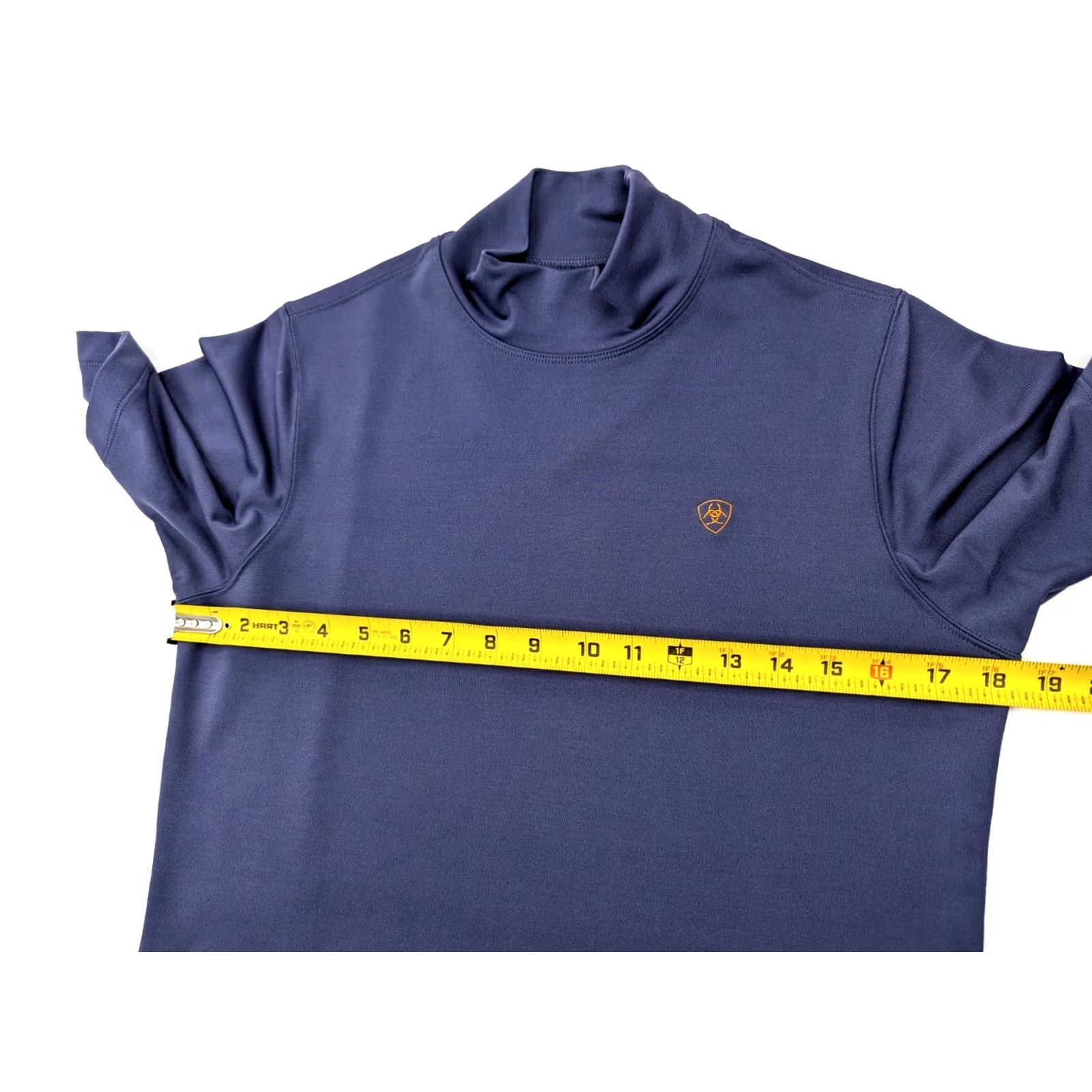 Ariat Ariat Polo Shirt Women S Blue Short Sleeve Pullover Performance Wicking Coolmax Lycra Moc Neck Shirt, Basic, Athletic Fit, Logo, 90s Western Work Wear Size S / US 4 / IT 40 - 7 Thumbnail