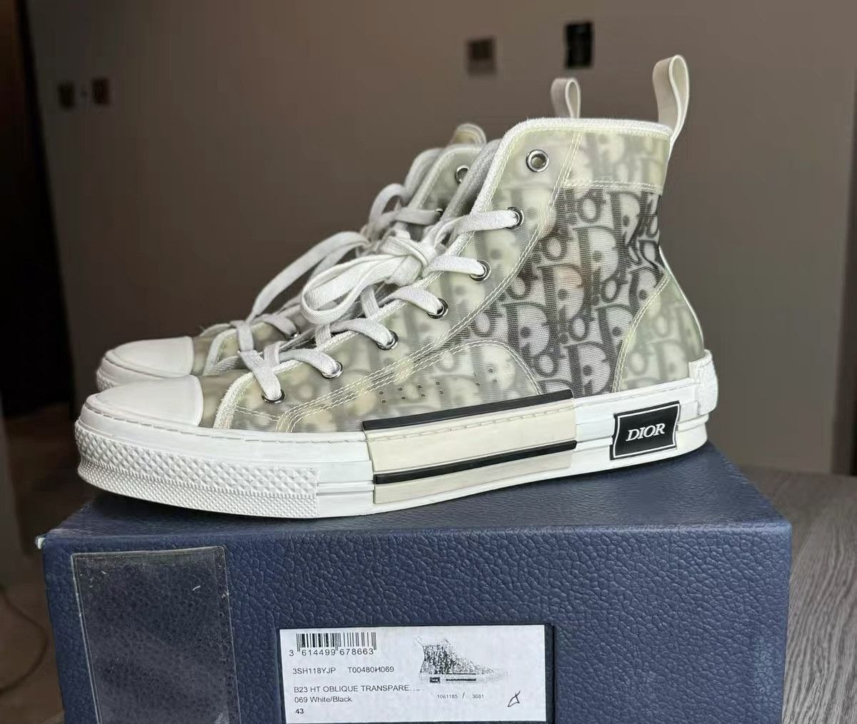 Dior Dior B23 Oblique High Top Sneakers Size 40 Size US 10 / EU 43 - 1 Thumbnail
