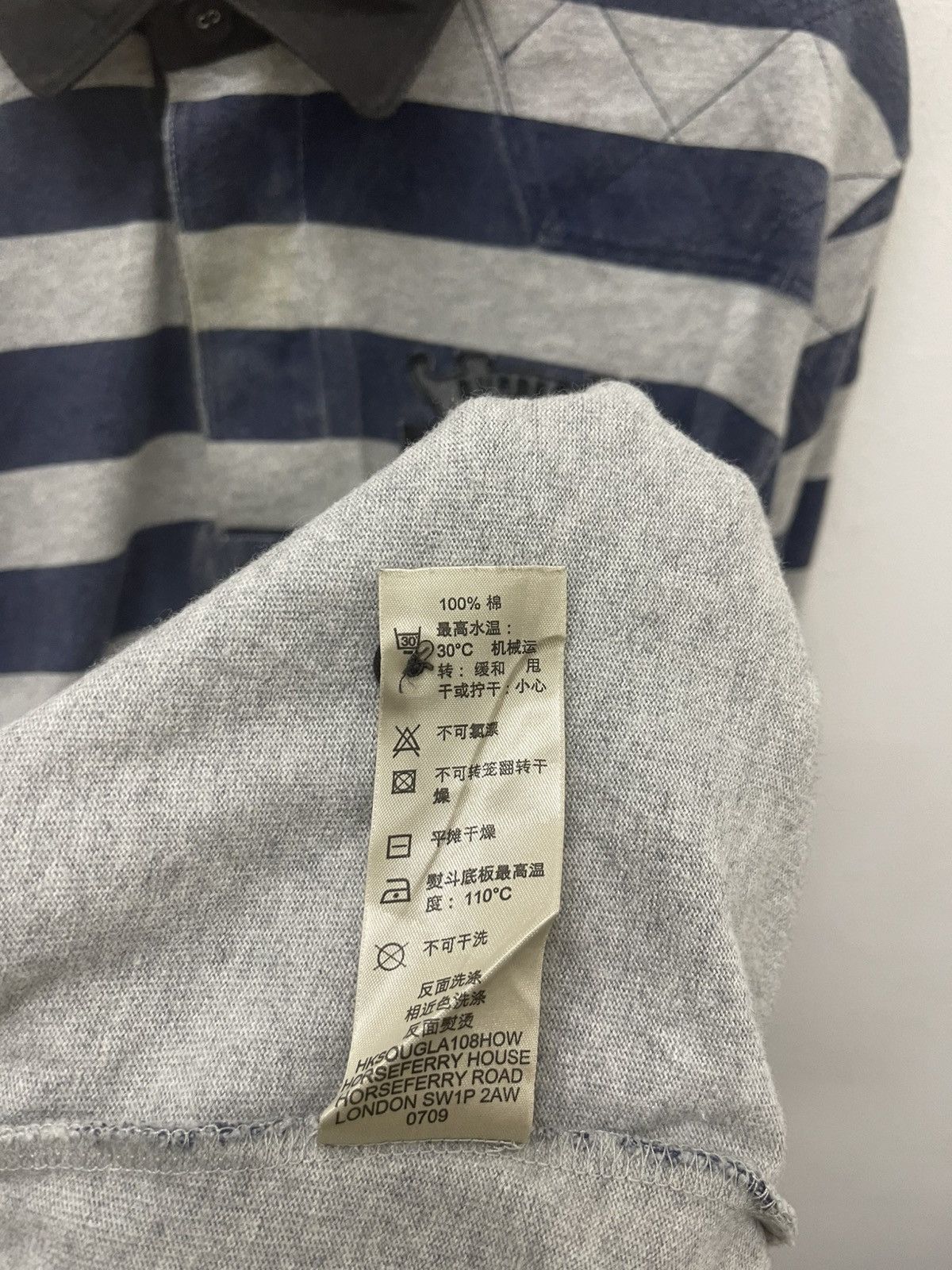 Burberry Rare BURBERRY BRIT No. 5 Striped Rugby Polo Size US XL / EU 56 / 4 - 5 Thumbnail