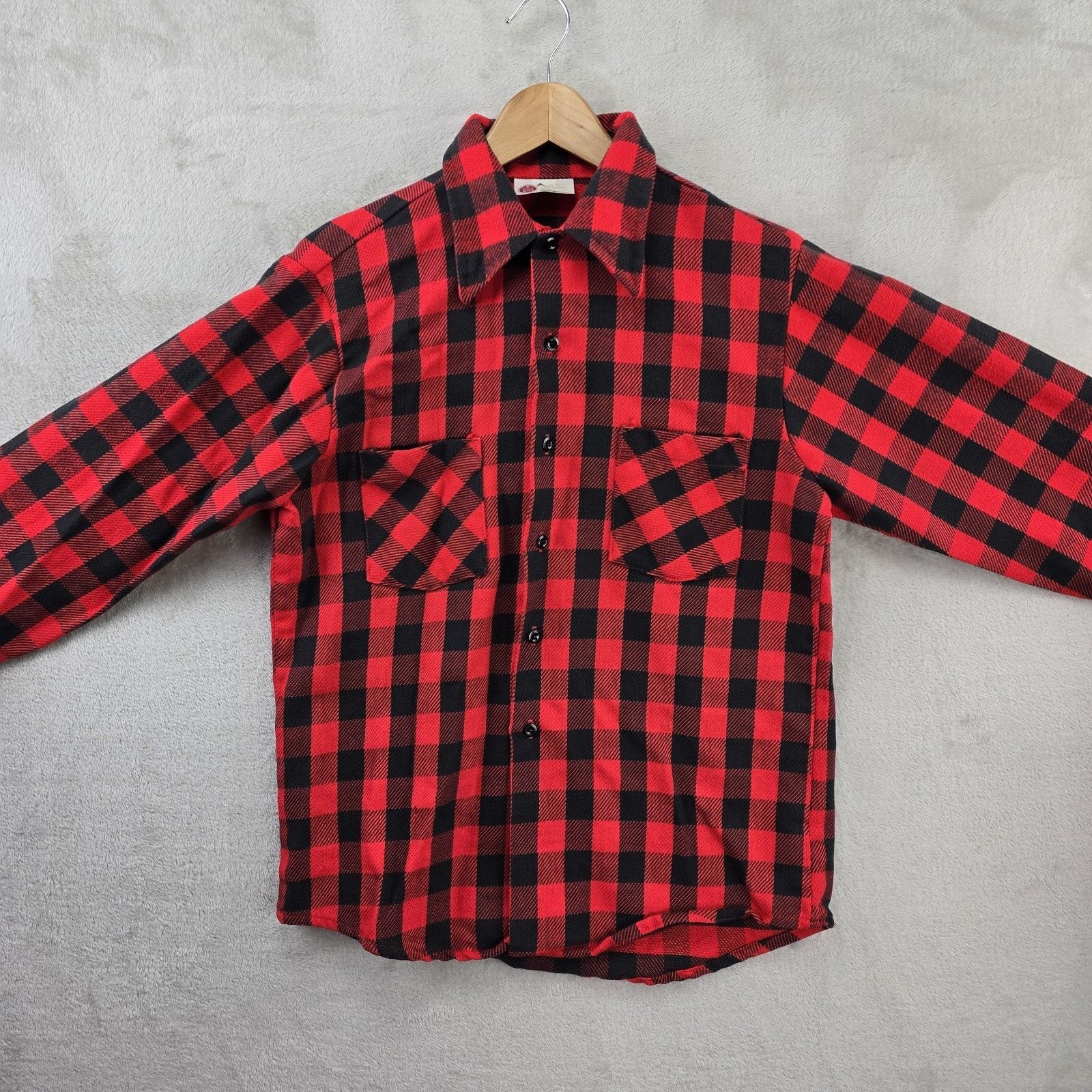Sears Vintage 70s Kings Road Sears Plaid Flannel Mens Medium Red Size US M / EU 48-50 / 2 - 2 Thumbnail