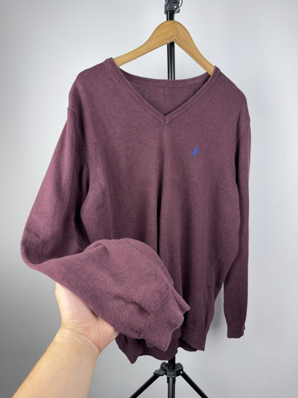 Polo Ralph Lauren Vintage 90s Designer Polo Ralph Lauren V-Neck Knit Sweater L Size US L / EU 52-54 / 3 - 2 Thumbnail
