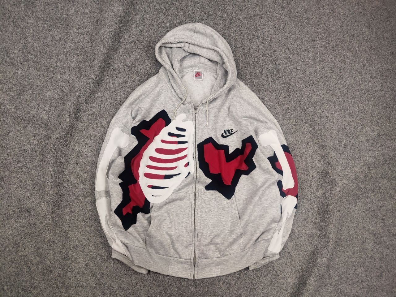 Nike Vintage Nike USA Custom Skeleton Overiszed Zip Hoodie Y2K Size US XL / EU 56 / 4 - 1 Thumbnail