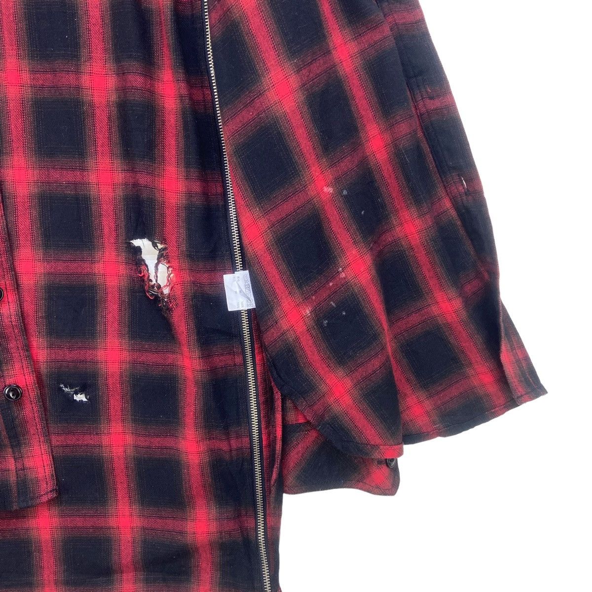 Flannel Japanese Brand Black Flame Gothic Punk Distressed Flannel Size US S / EU 44-46 / 1 - 21 Thumbnail