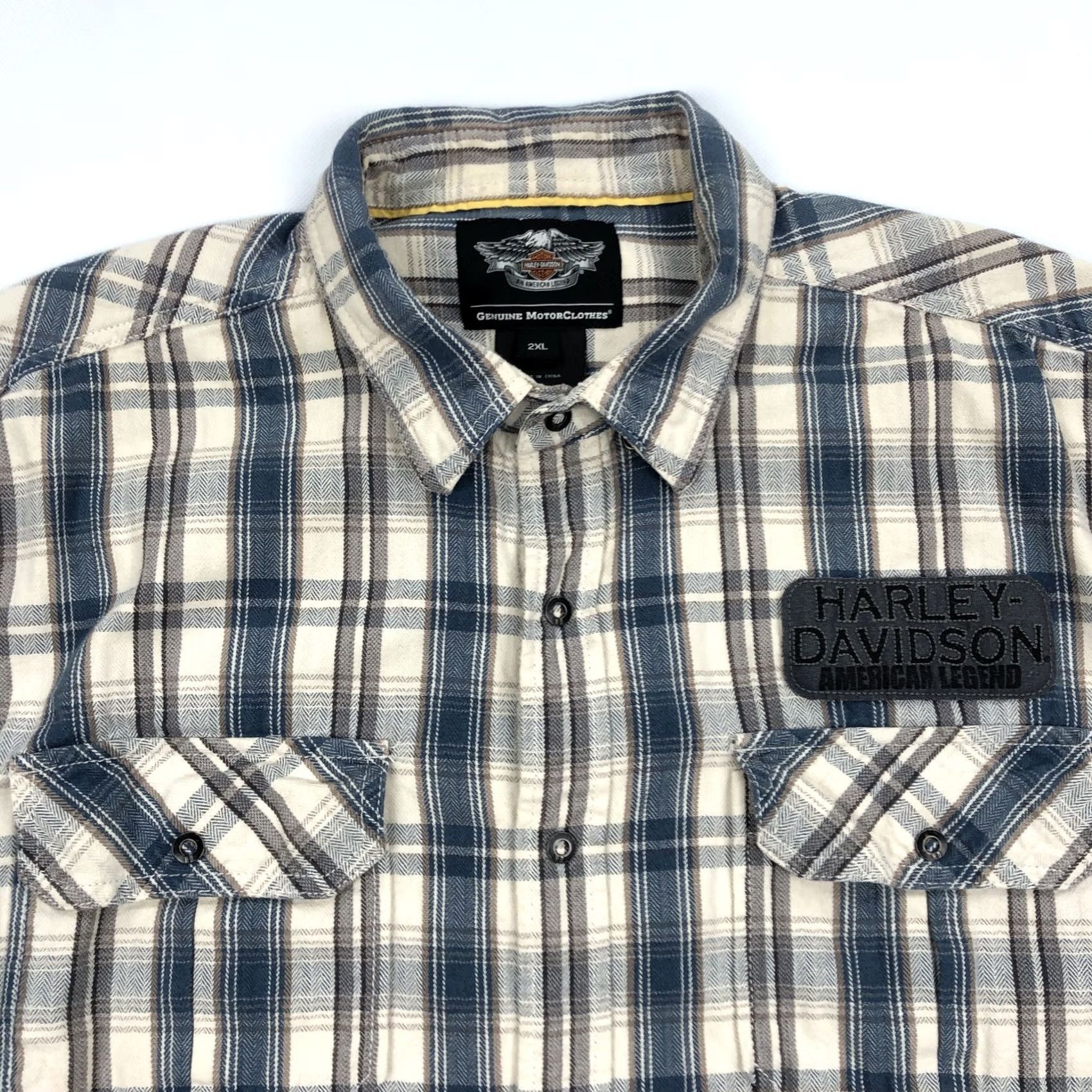Harley Davidson Harley-Davidson Mens 2XL Plaid Short Sleeve Button-Down Shirt American Legend Y2K Style Size US XXL / EU 58 / 5 - 2 Thumbnail