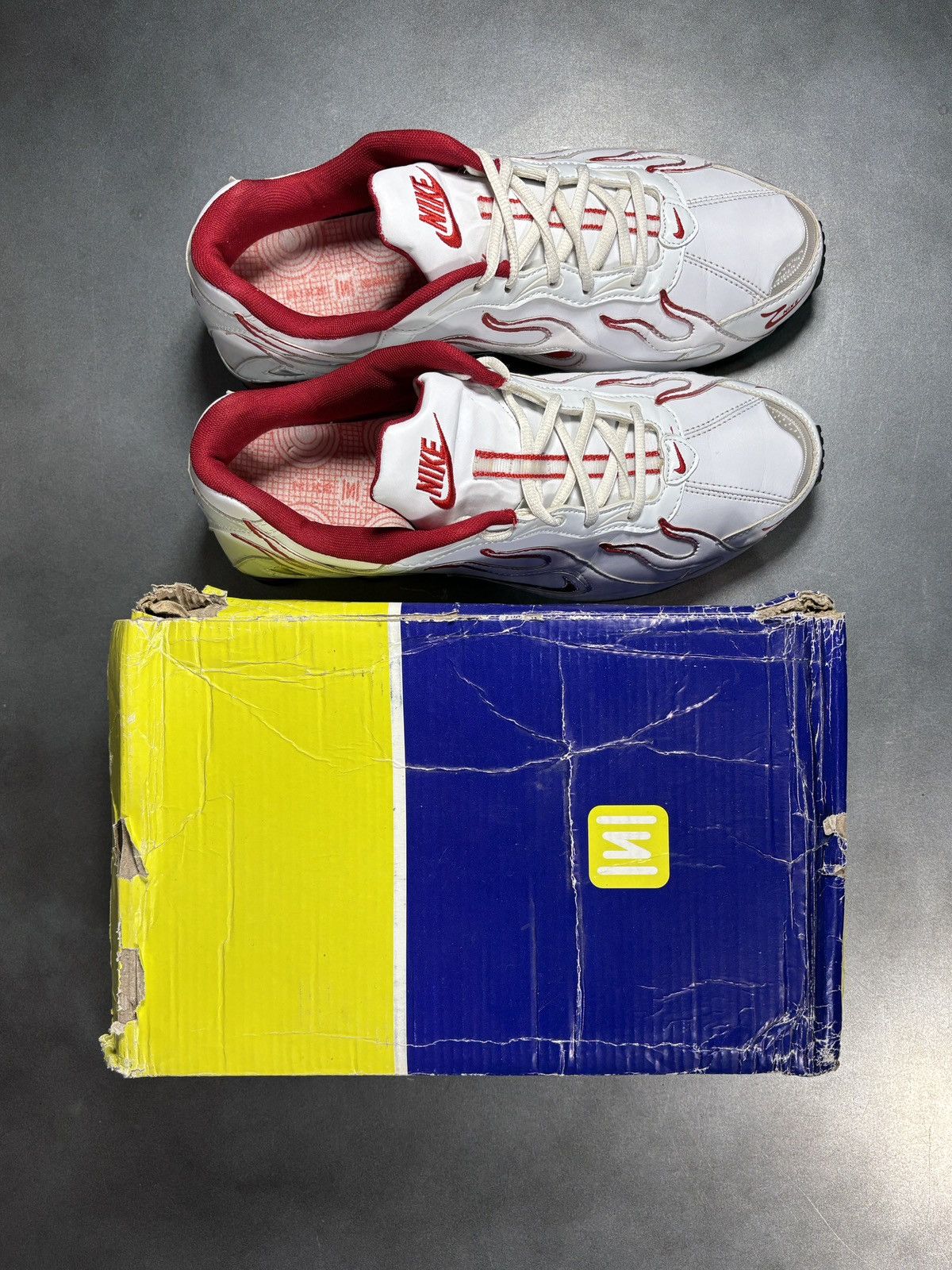 Vintage "Custom" Nike Shox Flames Sneakers "Hand Painted" 1 of Some Size US 11 / EU 44 - 20 Thumbnail