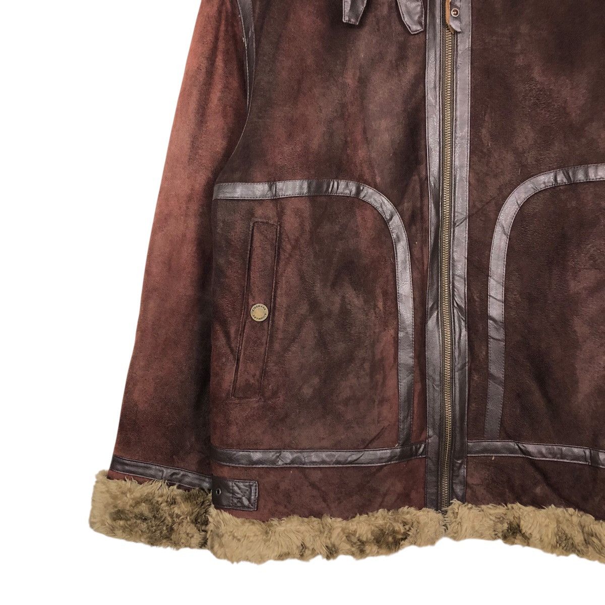 Japanese Brand 📌Vintage Biker Jacket Shearling Fur Blanket Kissmark Size US M / EU 48-50 / 2 - 5 Thumbnail