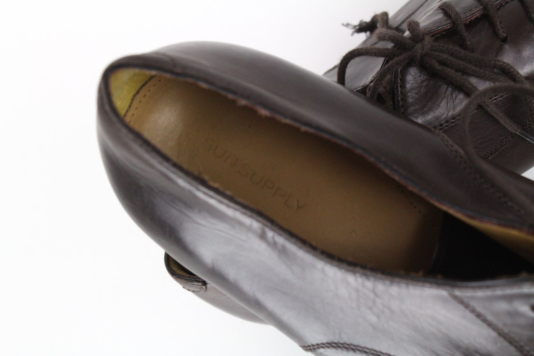 Suitsupply EU44 Dark Brown Leather Low-Top 72421 Size US 11 / EU 44 - 16 Thumbnail