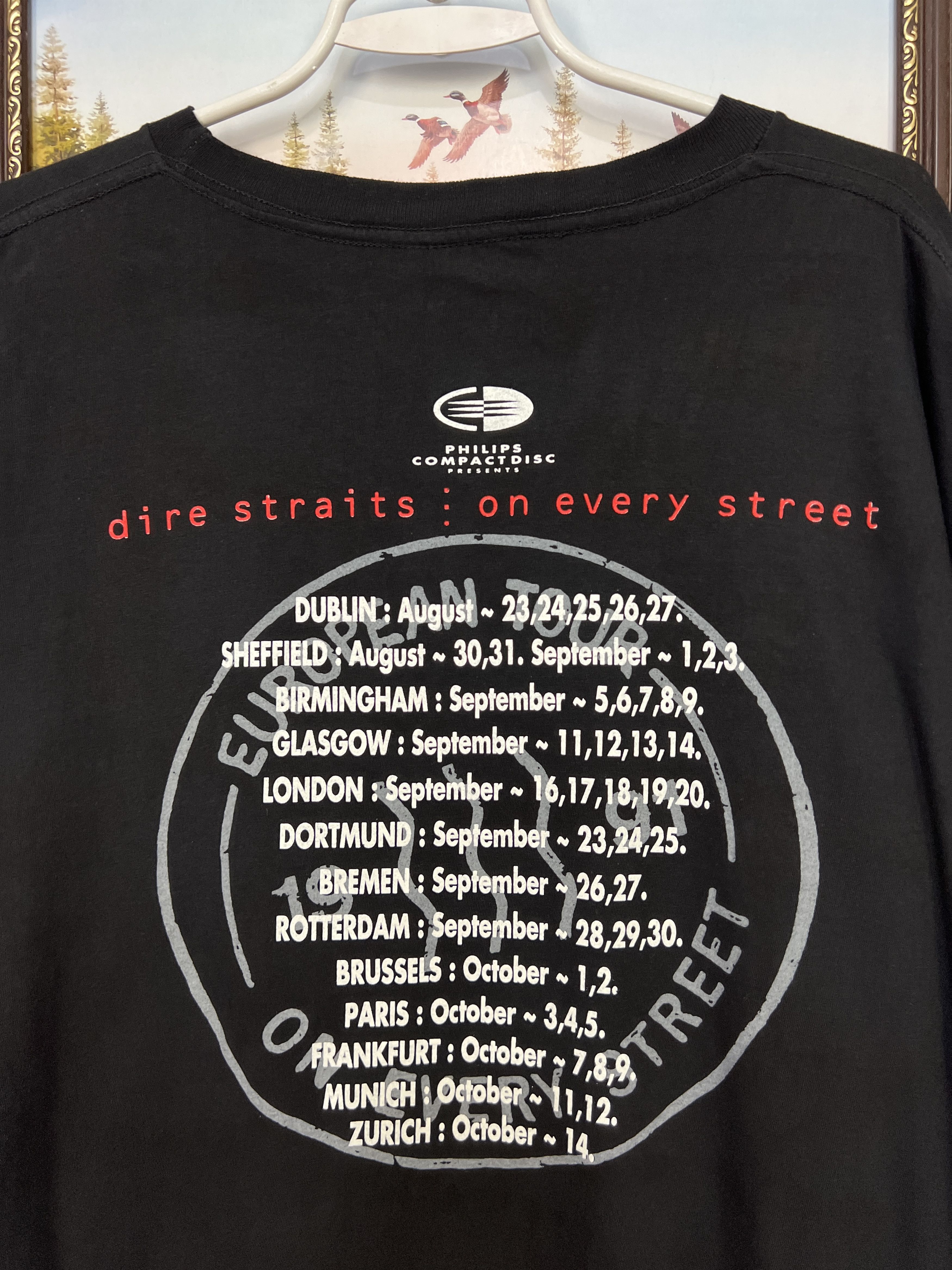 Vintage Vintage 90's Dire Straits On Every Street Band Tour Tee Size US L / EU 52-54 / 3 - 13 Thumbnail