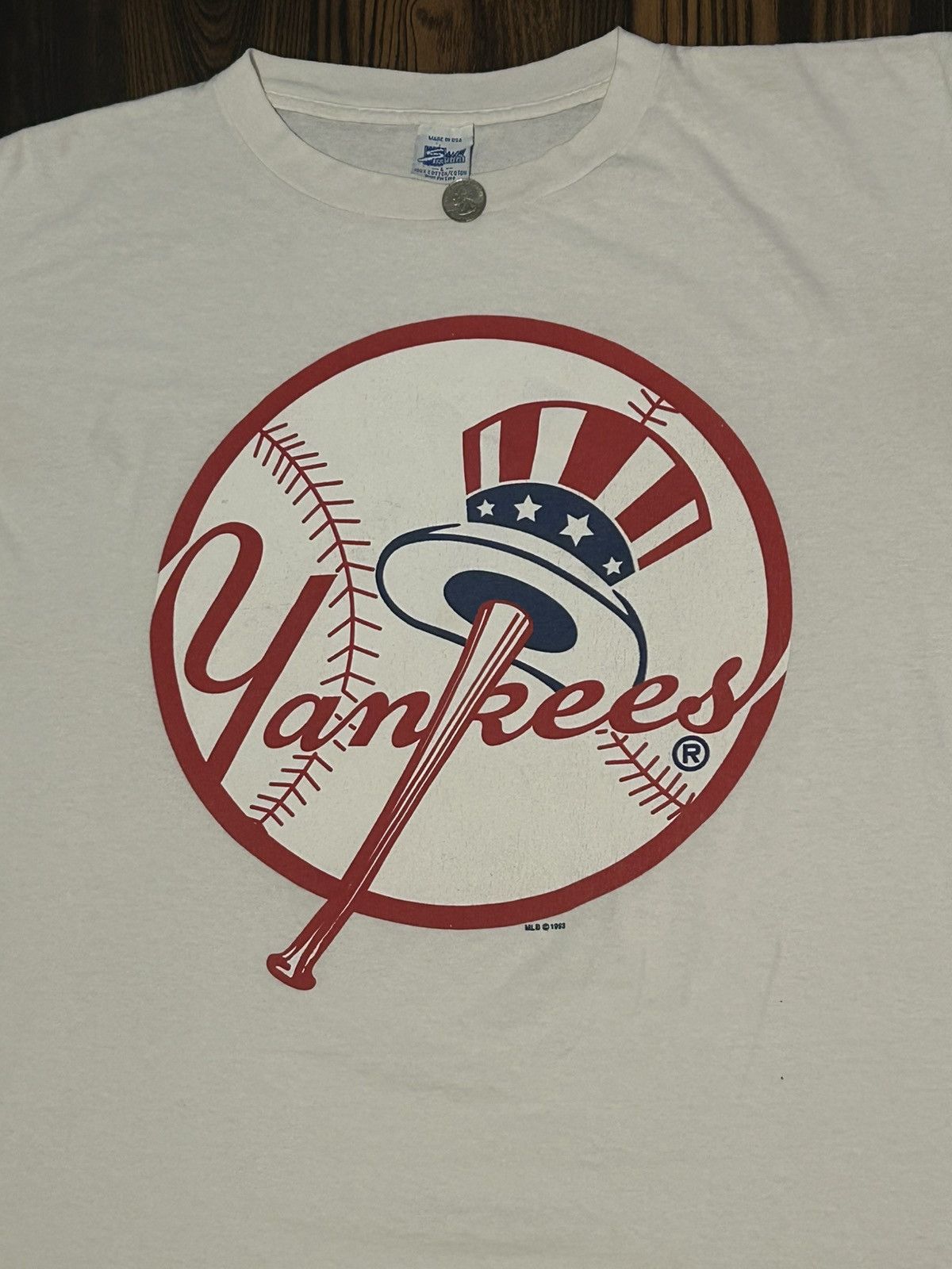 Salem Sportswear 1993 New York Yankees t-shirt Size US L / EU 52-54 / 3 - 3 Thumbnail