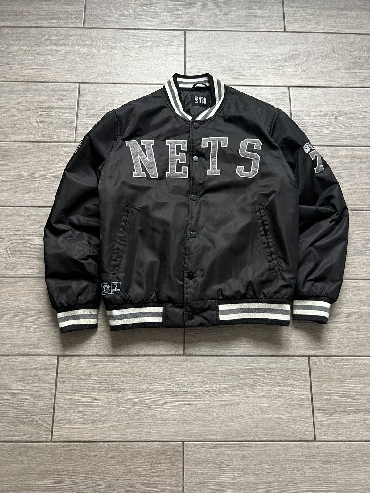 NBA Vintage Brooklyn NBA Durant Nets Varsity Bomber Jacket Size US S / EU 44-46 / 1 - 1 Thumbnail
