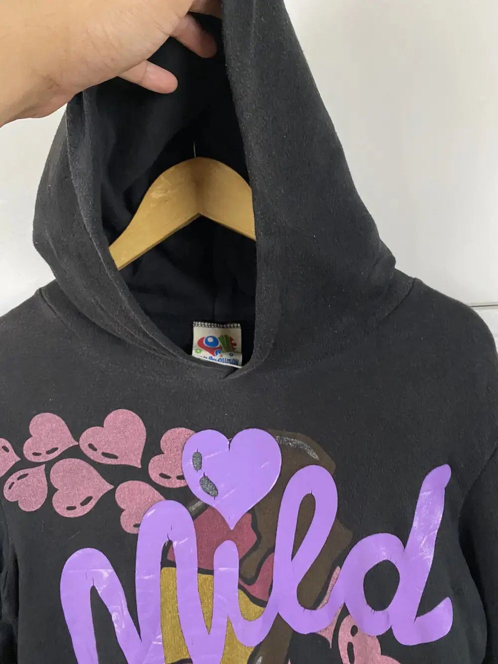 Angel Blue Vintage Love Revolution Hoodies Black Pullover Size US M / EU 48-50 / 2 - 3 Thumbnail