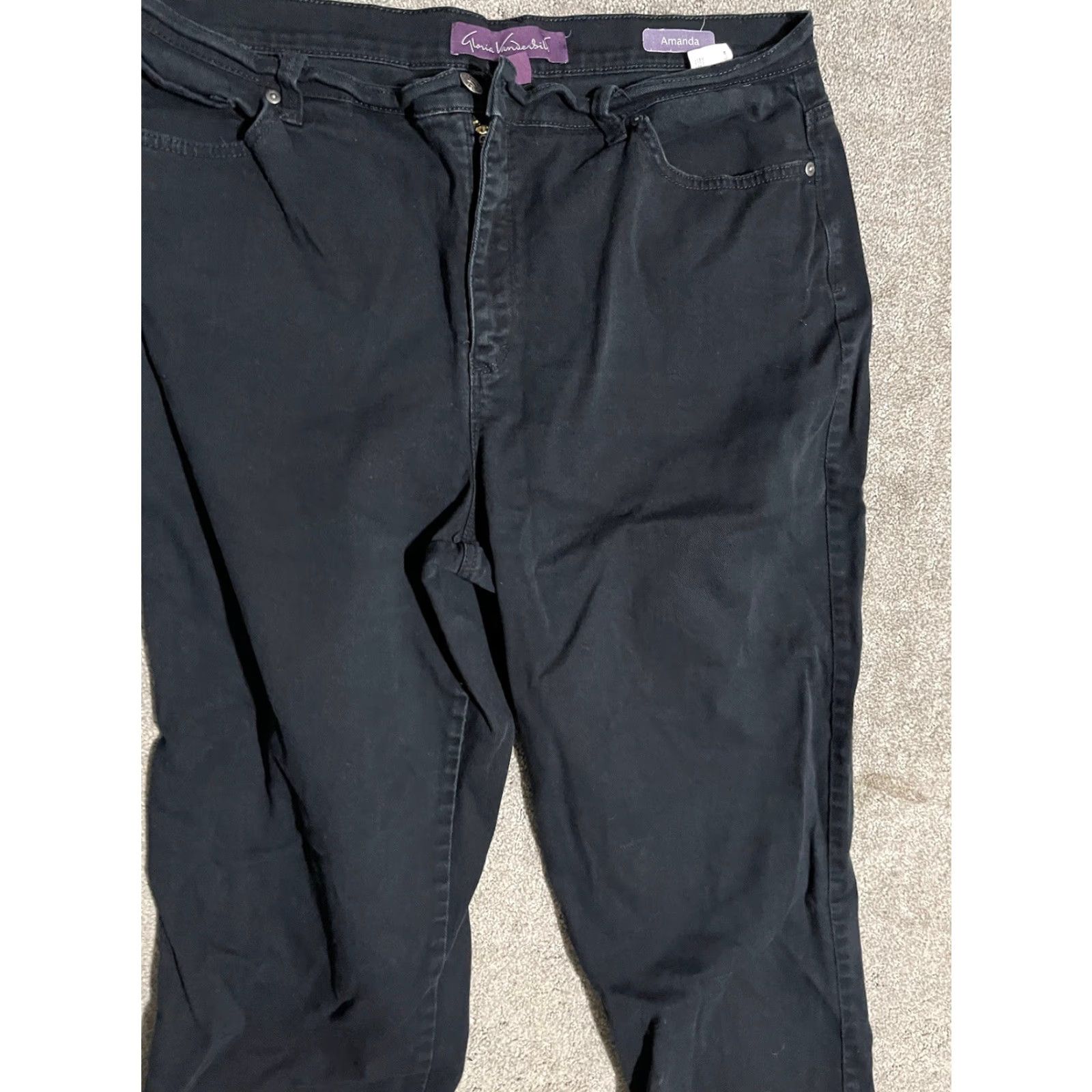 Gloria Vanderbilt VINTAGE Gloria Vanderbilt Women’s Denim Jeans Amanda Straight Leg 16 Black Cotton Spandex Size 38" / US 16 / IT 52 - 2 Thumbnail