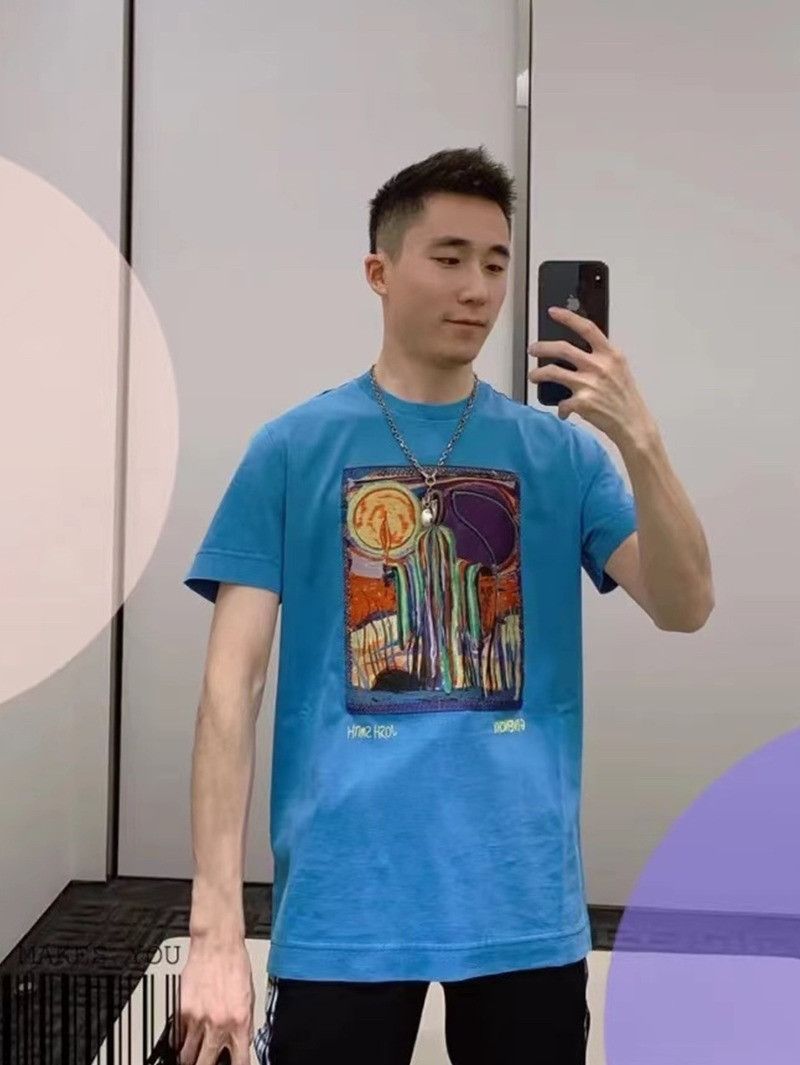 Givenchy x Josh Smith Blue Reaper Patch Logo T-Shirt Size US XXL / EU 58 / 5 - 6 Thumbnail