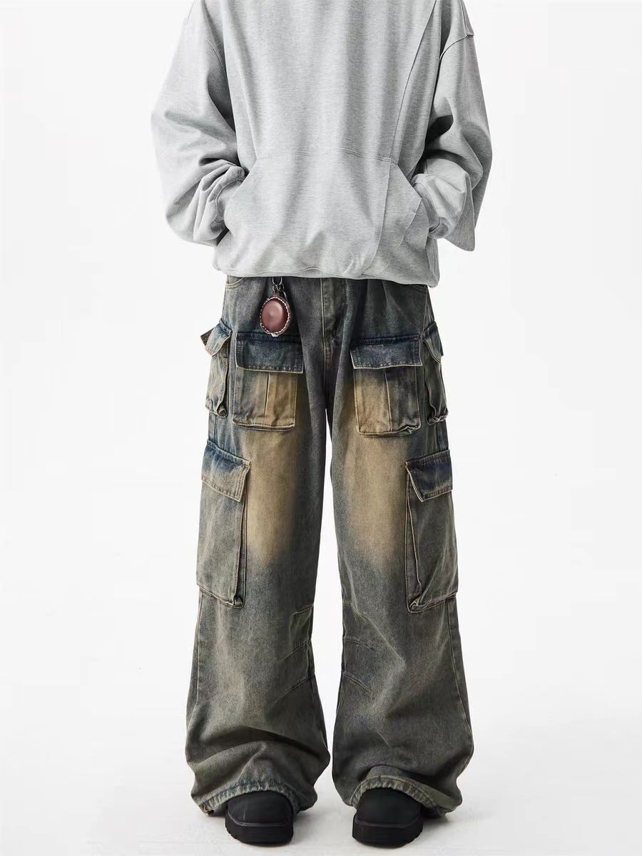 Japanese Brand × Vintage Vintage High Street Hip Hop Multi-Pocket Jeans Size US 34 / EU 50 - 1 Thumbnail