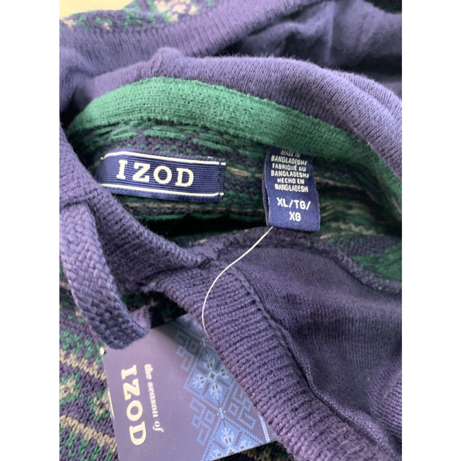 Izod VINTAGE IZOD Mens Long Sleeve Knit Hooded Sweater XL NWT-12487 Size US XL / EU 56 / 4 - 4 Thumbnail