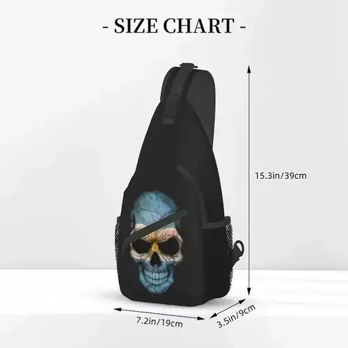 Japanese Brand Printed Skull Head Sling Backpack Size ONE SIZE - 4 Thumbnail