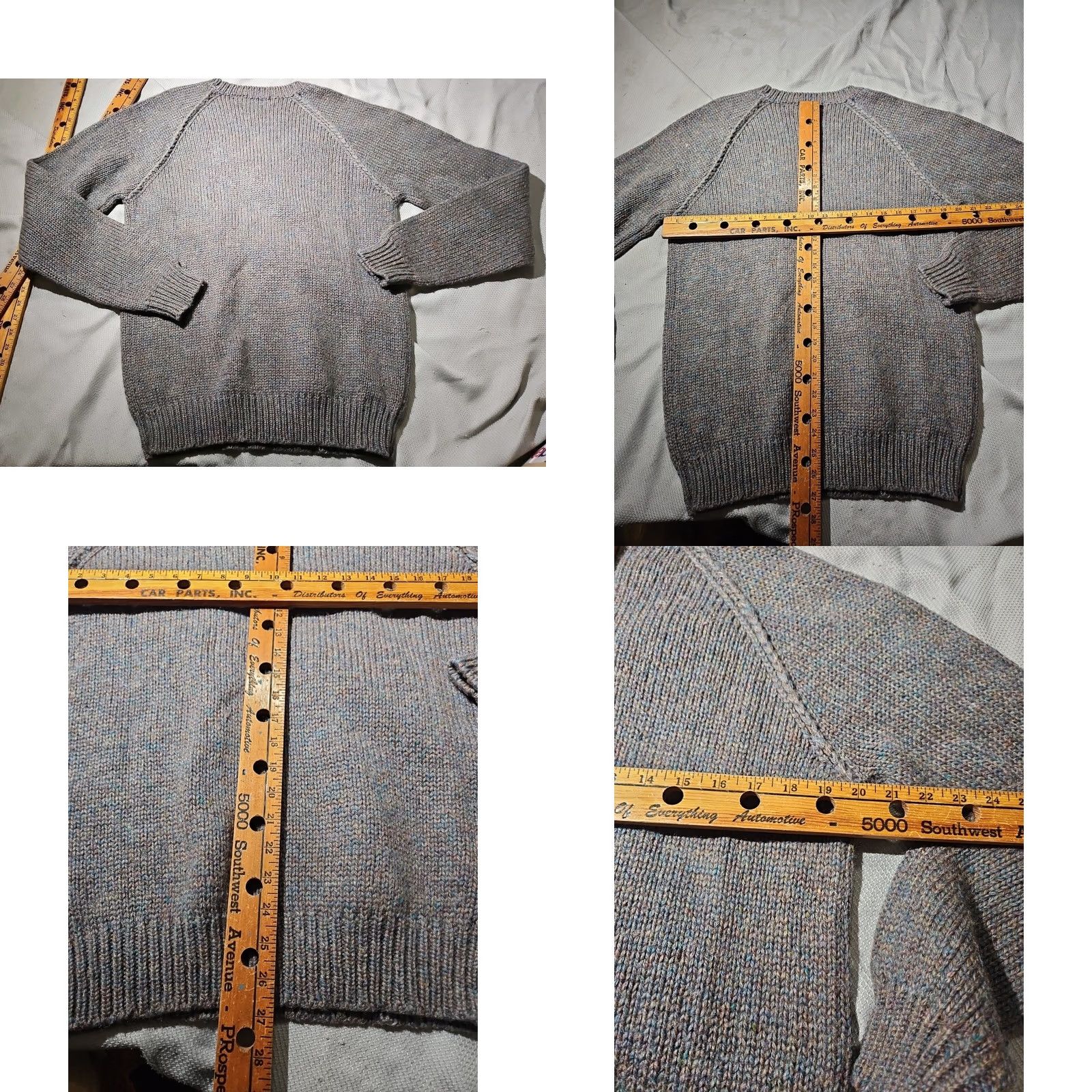 Vintage VTG Classic Directions Sweater Mens XL Gray Wool Blend Ragg Fleck Pullover Knit Crew Neck Size US XL / EU 56 / 4 - 8 Thumbnail