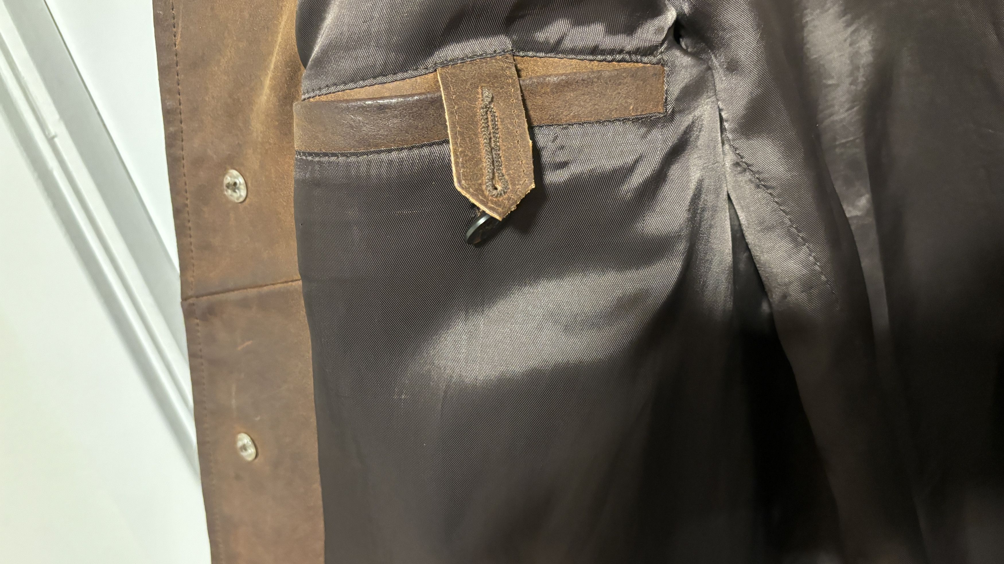 Aero Leathers $850 Brown Leather Button Closure Jacket - Small/ Medium Size US M / EU 48-50 / 2 - 12 Thumbnail