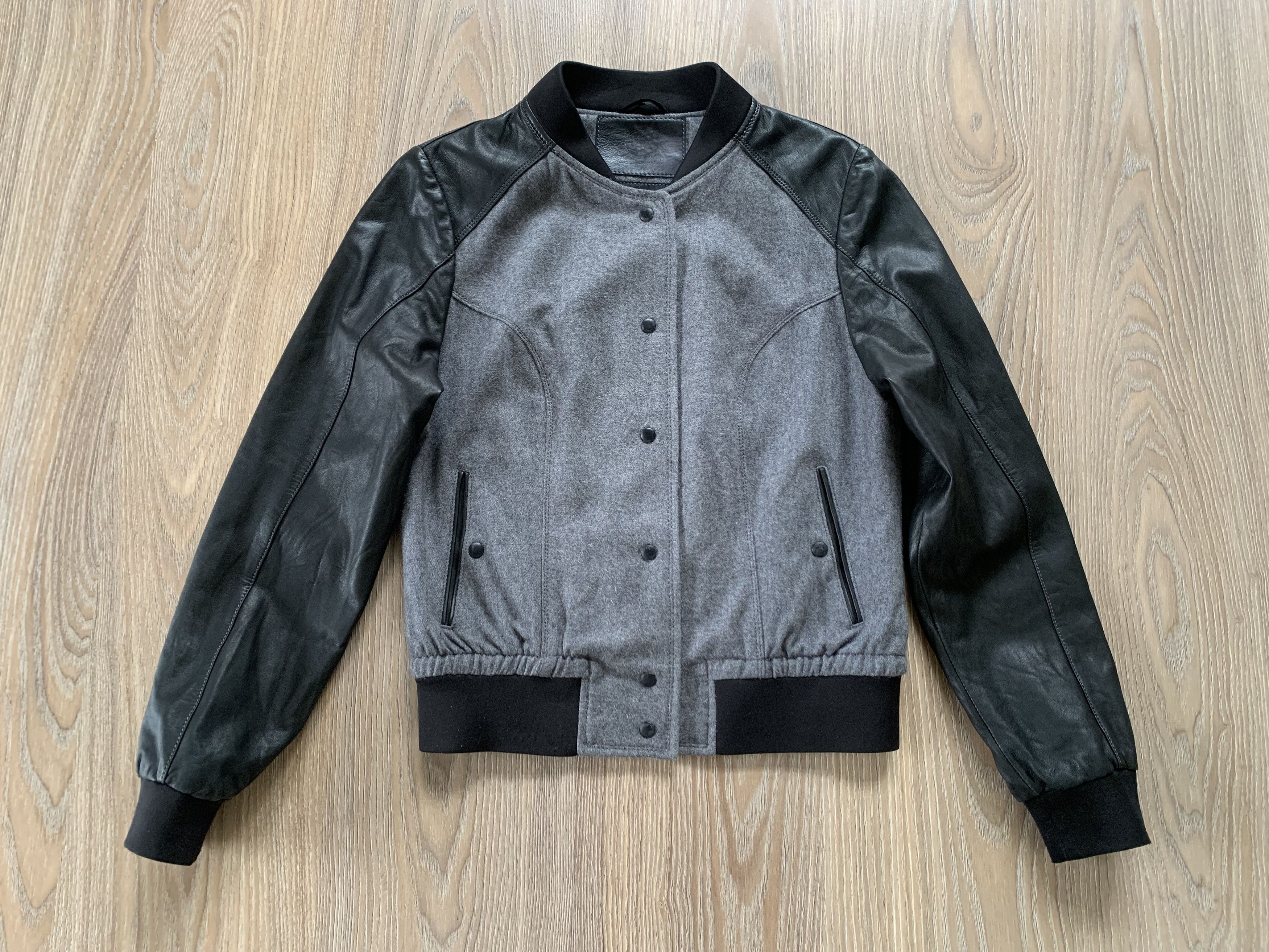 Handmade Alexander Chernokun Wool Leather Combined Bomber Jacket Size S / US 4 / IT 40 - 2 Thumbnail