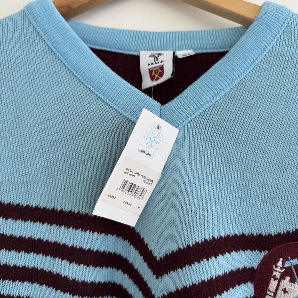 Vintage West ham knitted sweater Size US XL / EU 56 / 4 - 4 Thumbnail
