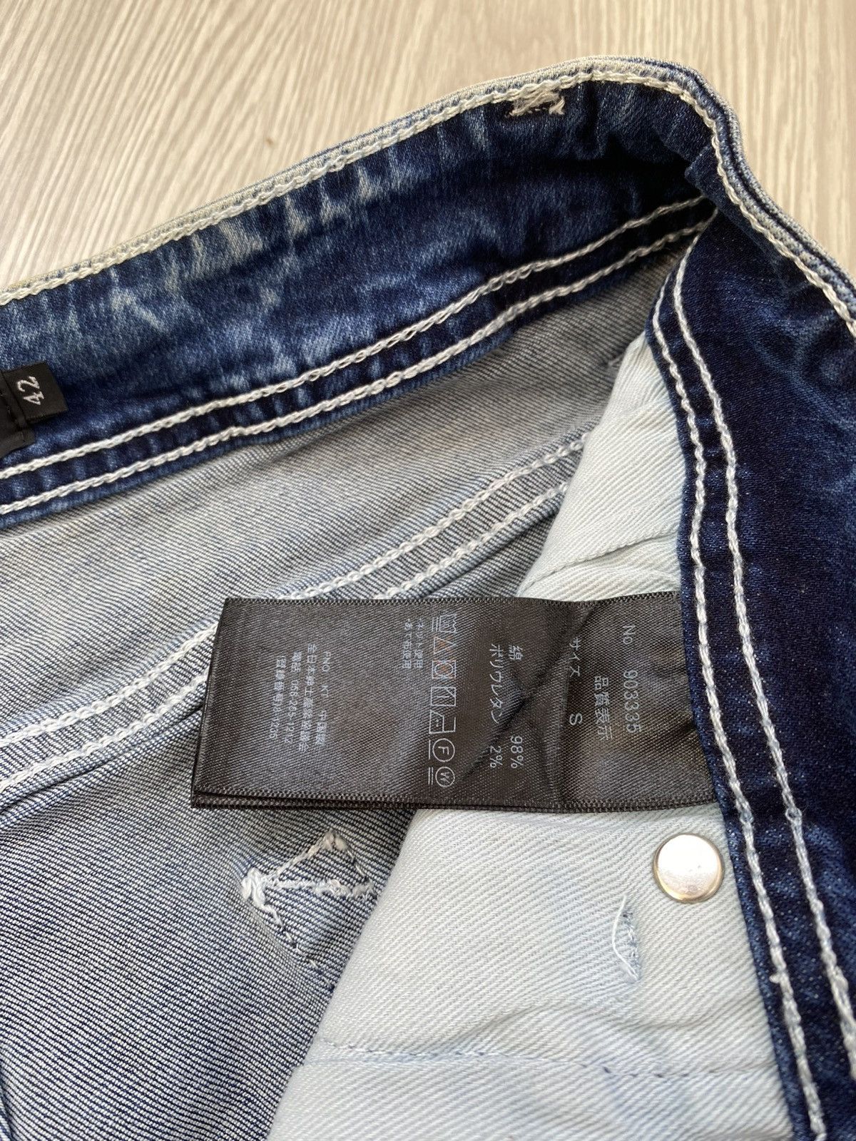 If Six Was Nine × Le Grande Bleu (L.G.B.) × Tornado Mart 2000s Cavaria Fuga Clawmark Nice Faded Skinny Jeans Size US 26 / EU 42 - 10 Thumbnail