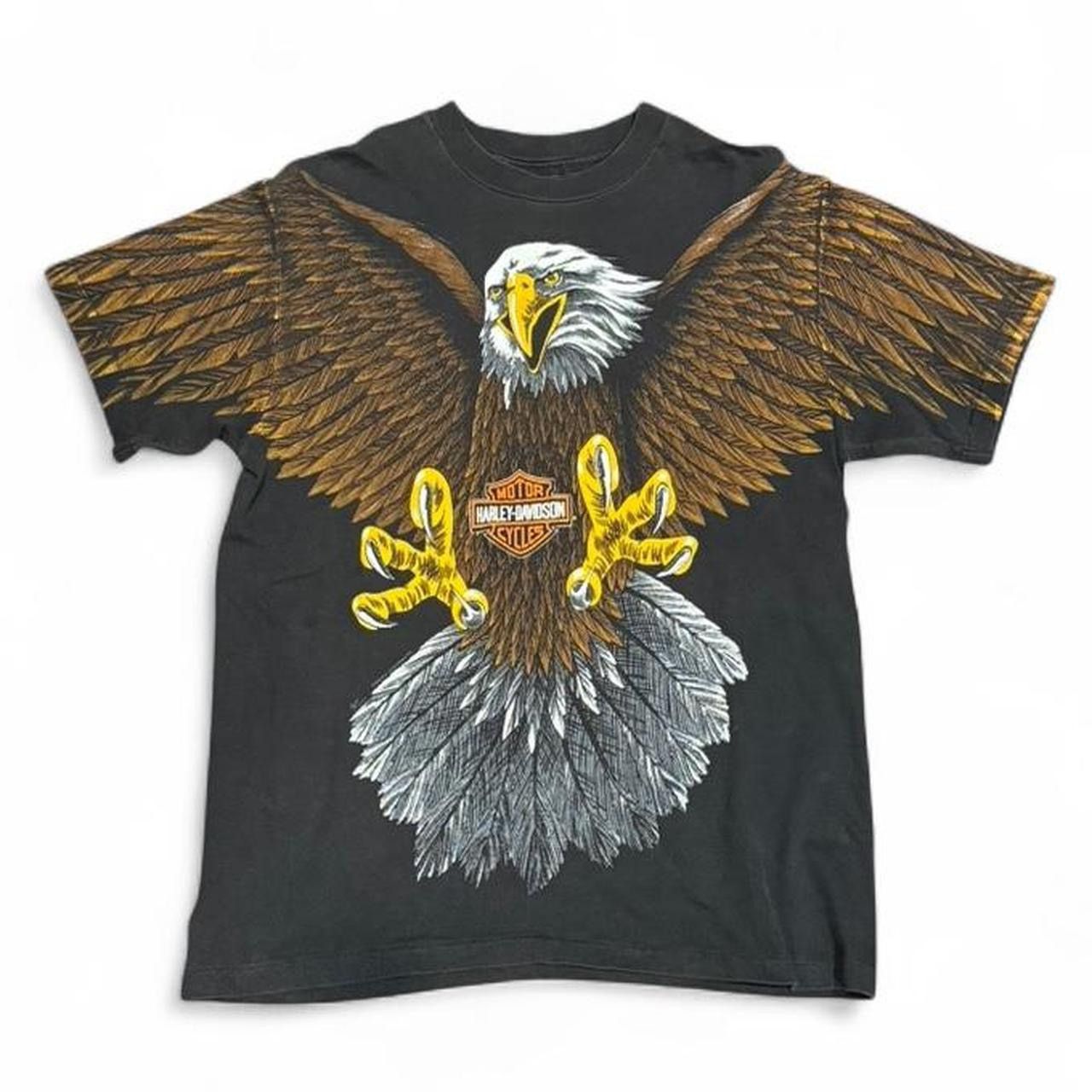Harley Davidson Vintage Harley Davidson Bald Eagle Tee Made in USA 1993 Size US M / EU 48-50 / 2 - 1 Thumbnail