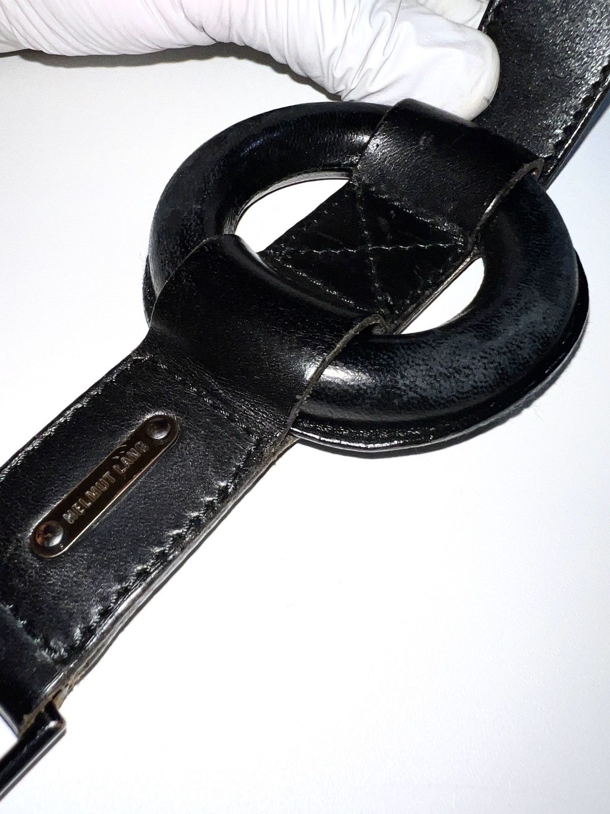 Helmut Lang circle leather belt Size ONE SIZE - 2 Thumbnail