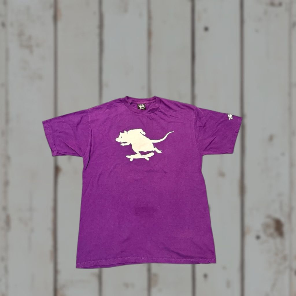 Vintage VINTAGE Stussy Rat Skateboarding Purple T-Shirt Tee Size Medium HTF RARE Mens Shirt Purple Rat Skateboarding Logo Cotton Crew Neck Long Sleeve Size US M / EU 48-50 / 2 - 1 Thumbnail
