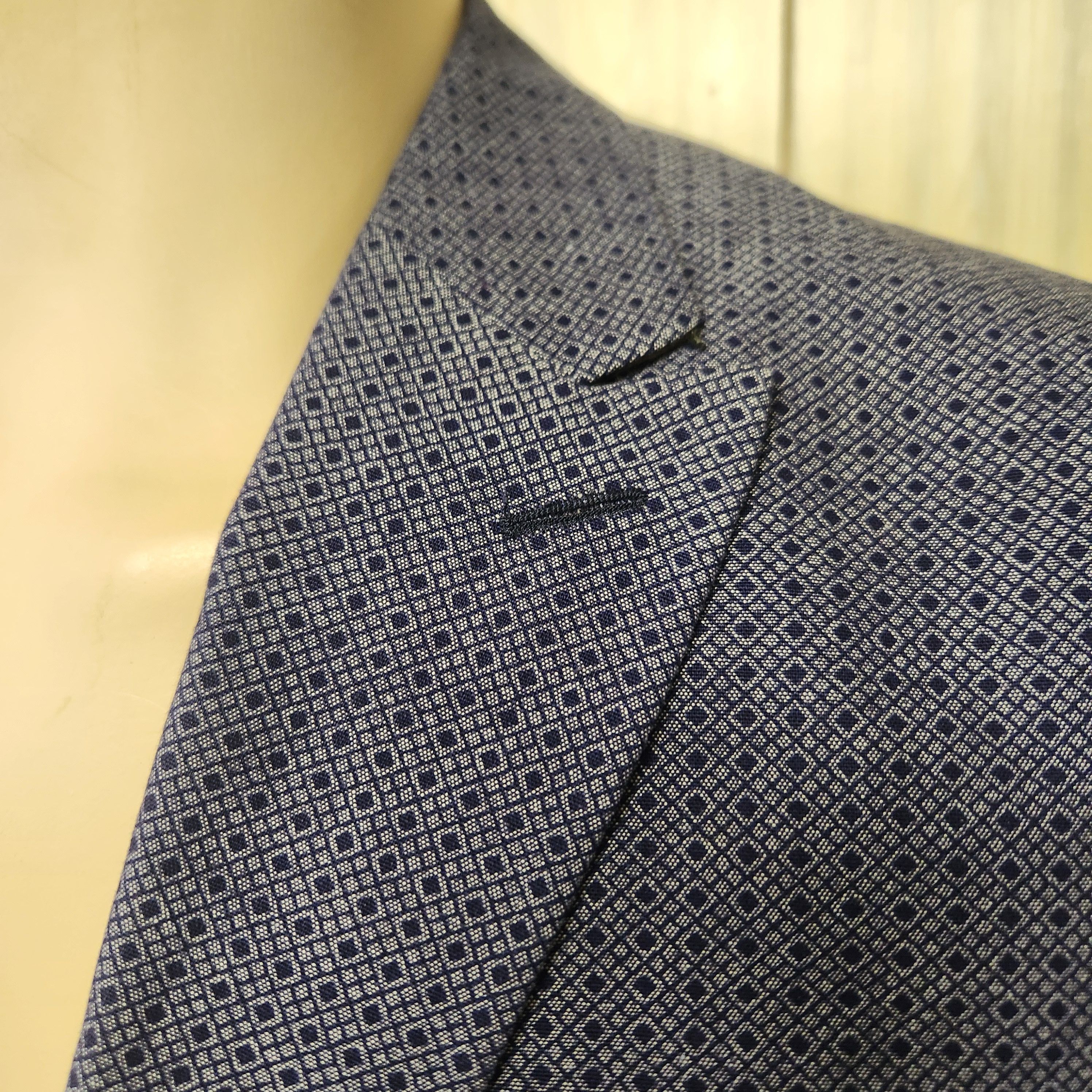 Other Bertoni sport coat 42 blue cotton pattern men's Denmark Size 42R - 3 Thumbnail