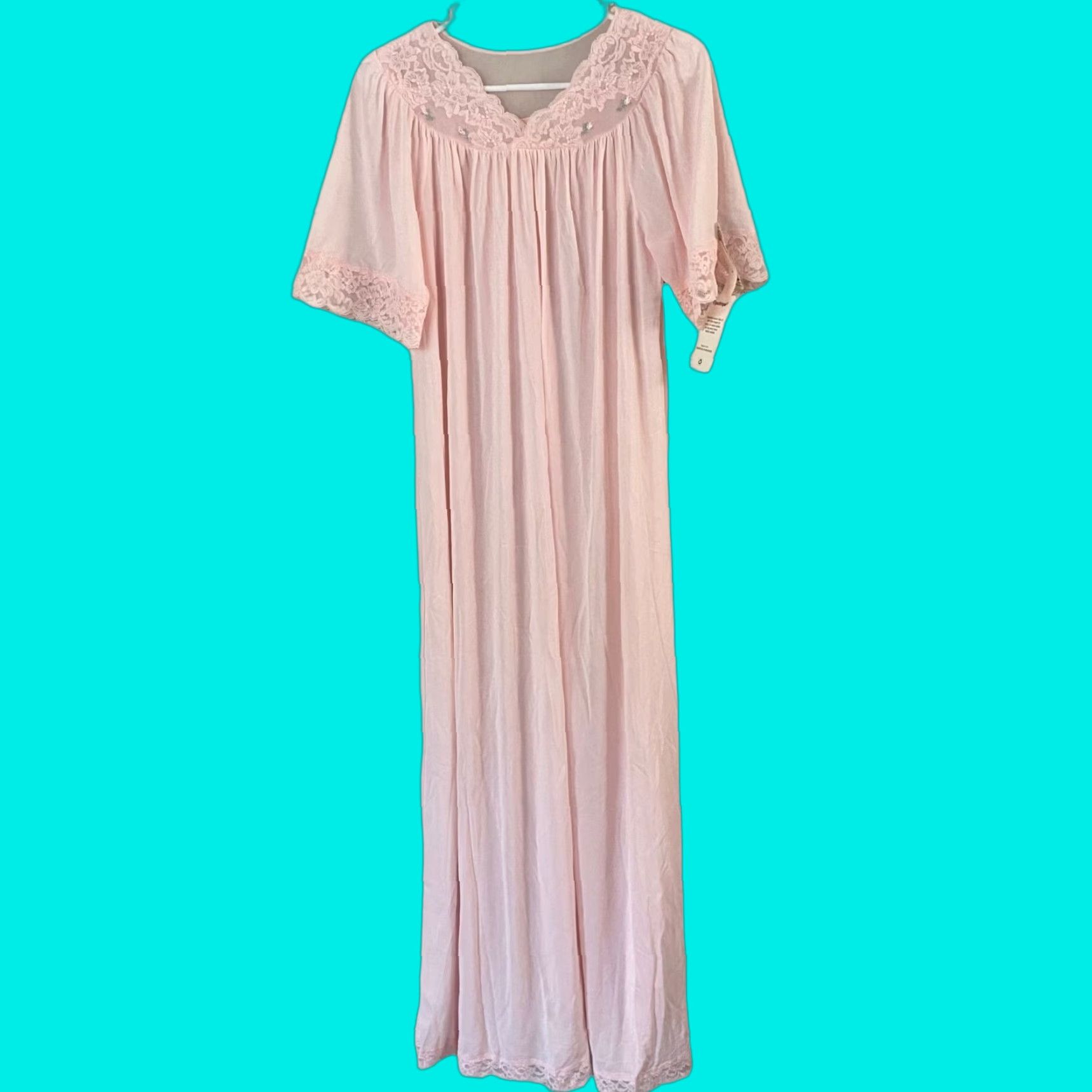 Vintage VINTAGE Shadowline Women's Nightgown Lingerie Pink Long Sleepwear Small S Nylon Blend US 1950s Size ONE SIZE - 1 Thumbnail