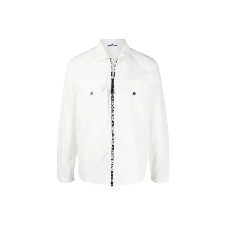 Stone Island Stone Island White Zip-Up Jacket for Men Size US XXL / EU 58 / 5 - 1 Thumbnail