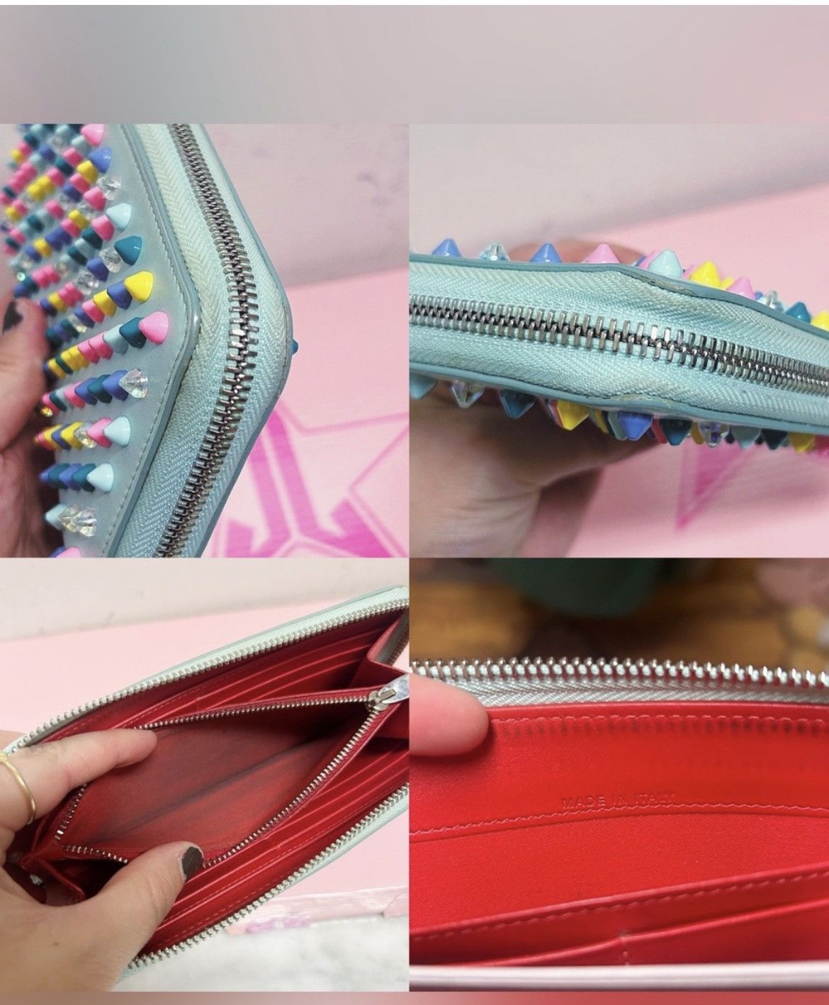 Christian Louboutin Authentic Christian Louboutin Panettone Spiked Pastel Wallet Size ONE SIZE - 10 Thumbnail