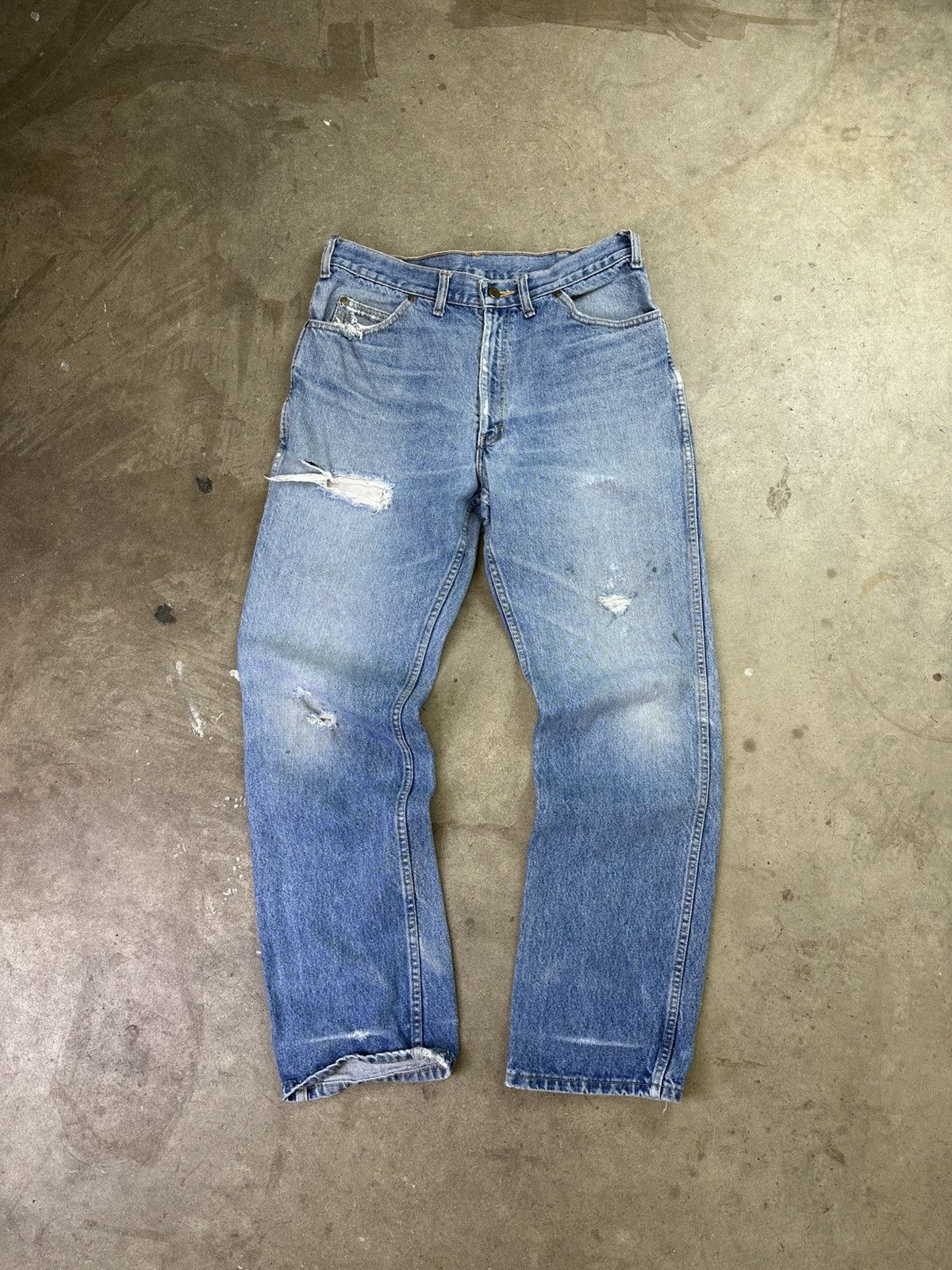 Lee × Vintage vintage 80s lee light wash distressed thrashed denim 33 Size US 33 - 1 Thumbnail