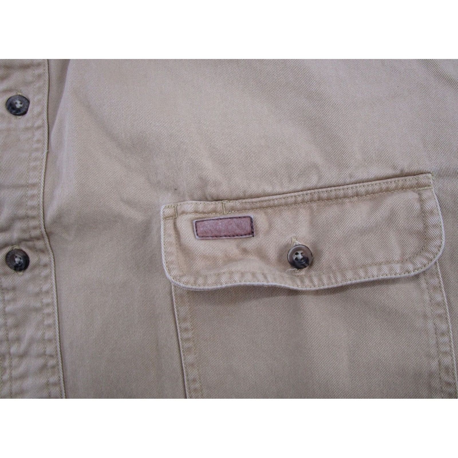 Carhartt VINTAGE Carhartt Shirt Work S09SRW Canvas 2XL Sandstone Long Sleeve Button-Up Men's Heavyweight Size US XXL / EU 58 / 5 - 3 Thumbnail